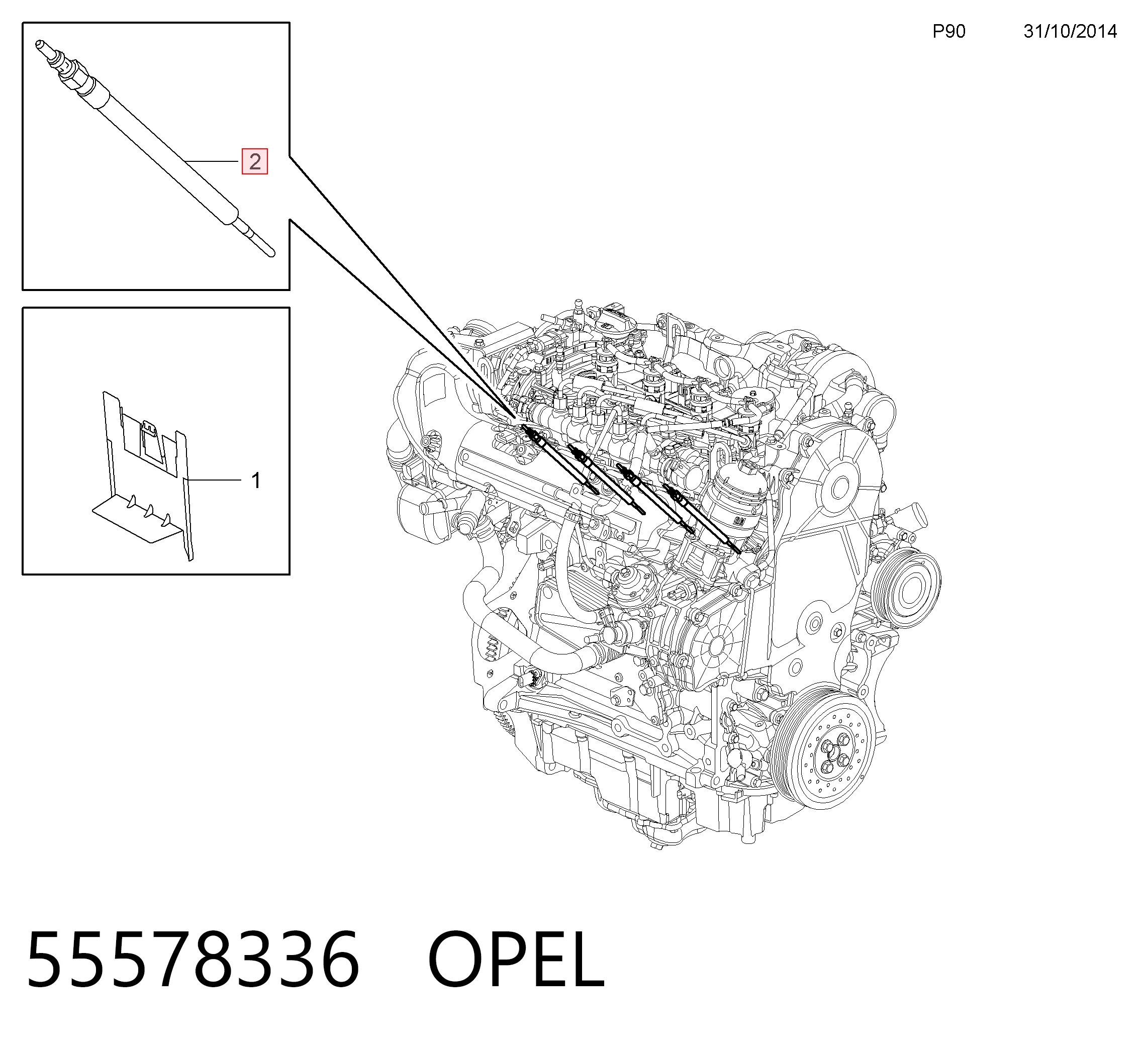 55578336 Opel Свечи накаливания