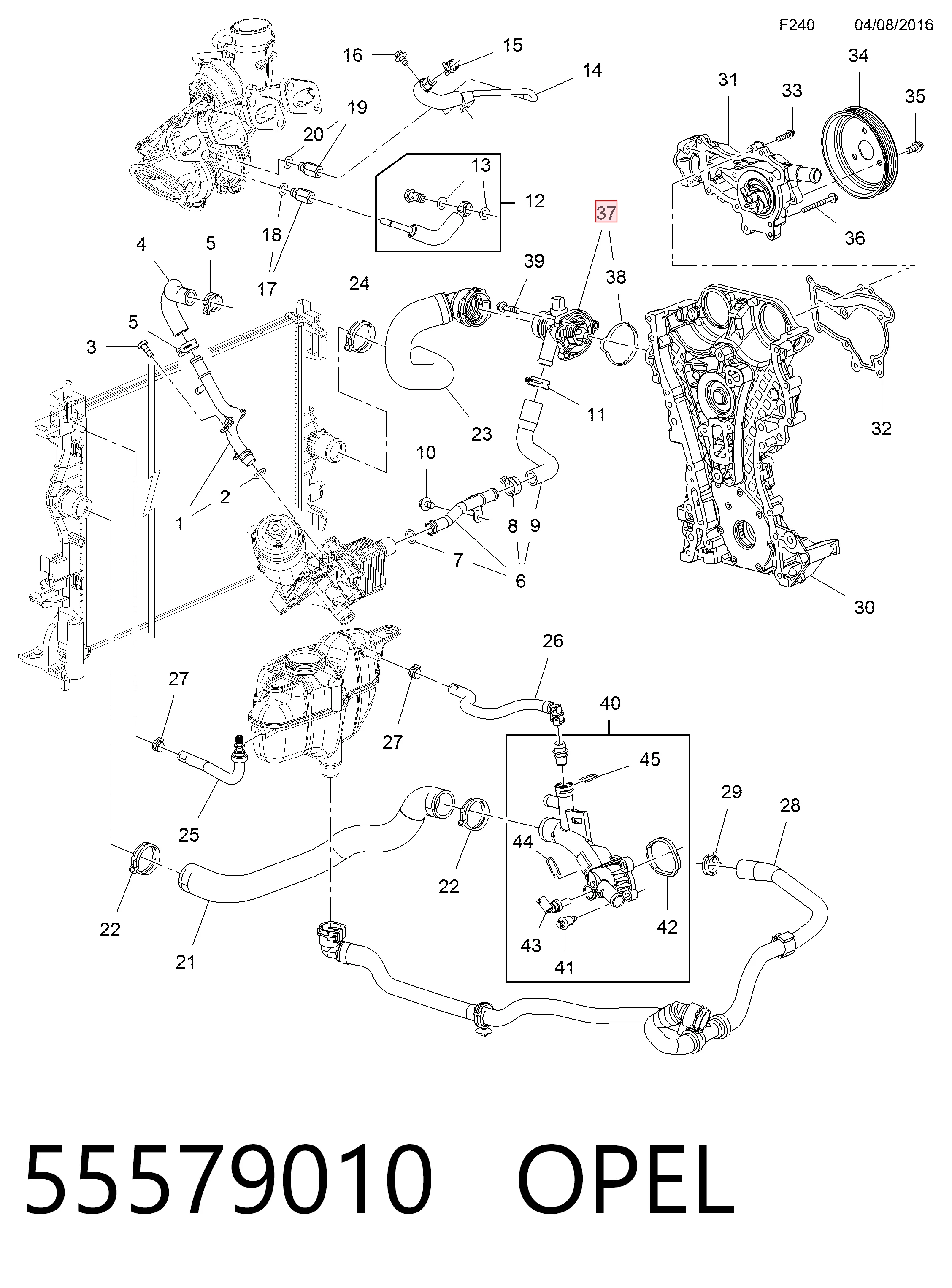 55579010 Opel Авто термостат