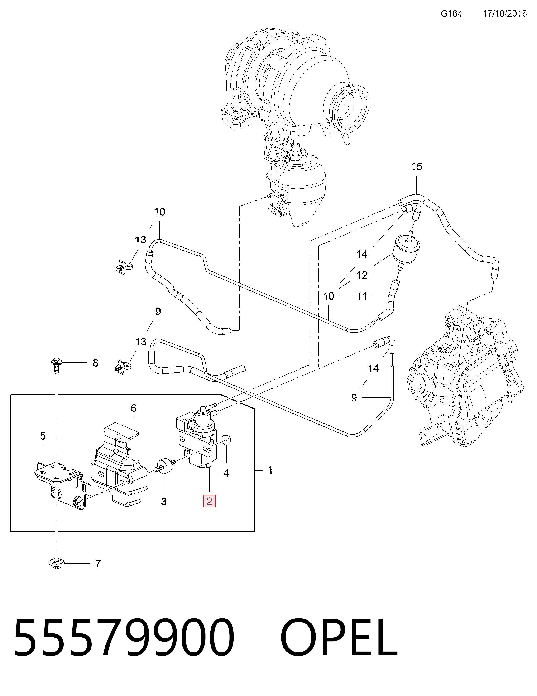 55579900 Opel Соленоид давления наддува