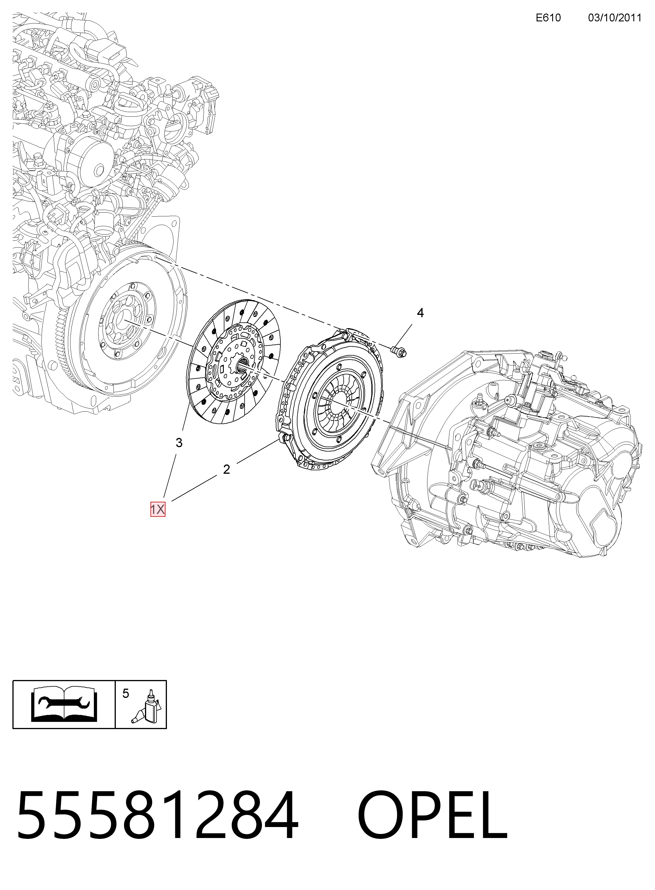 664291 General Motors Сцепление в сборе