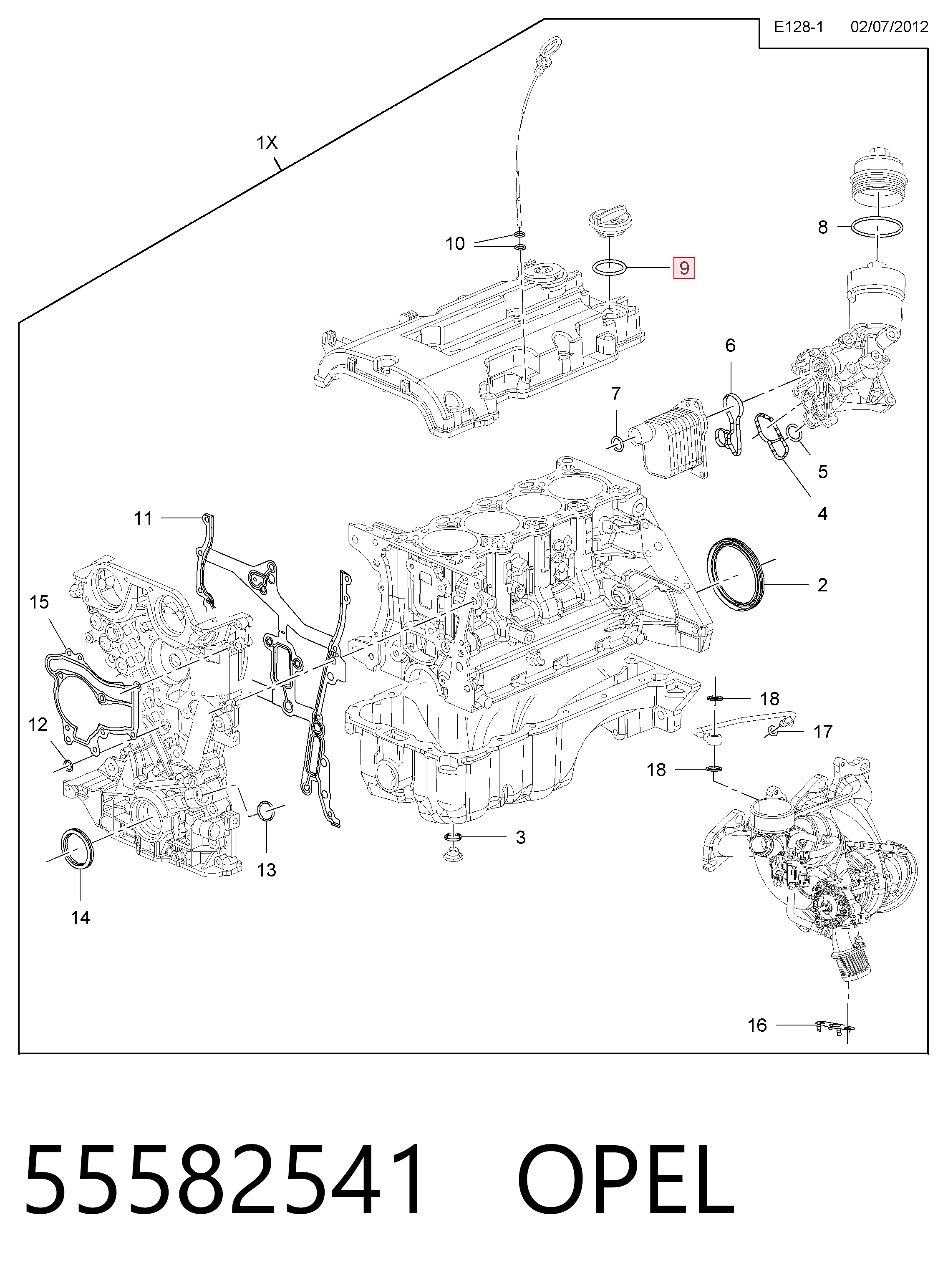 55582541 Opel Прокладка крышки маслозаливной горловины