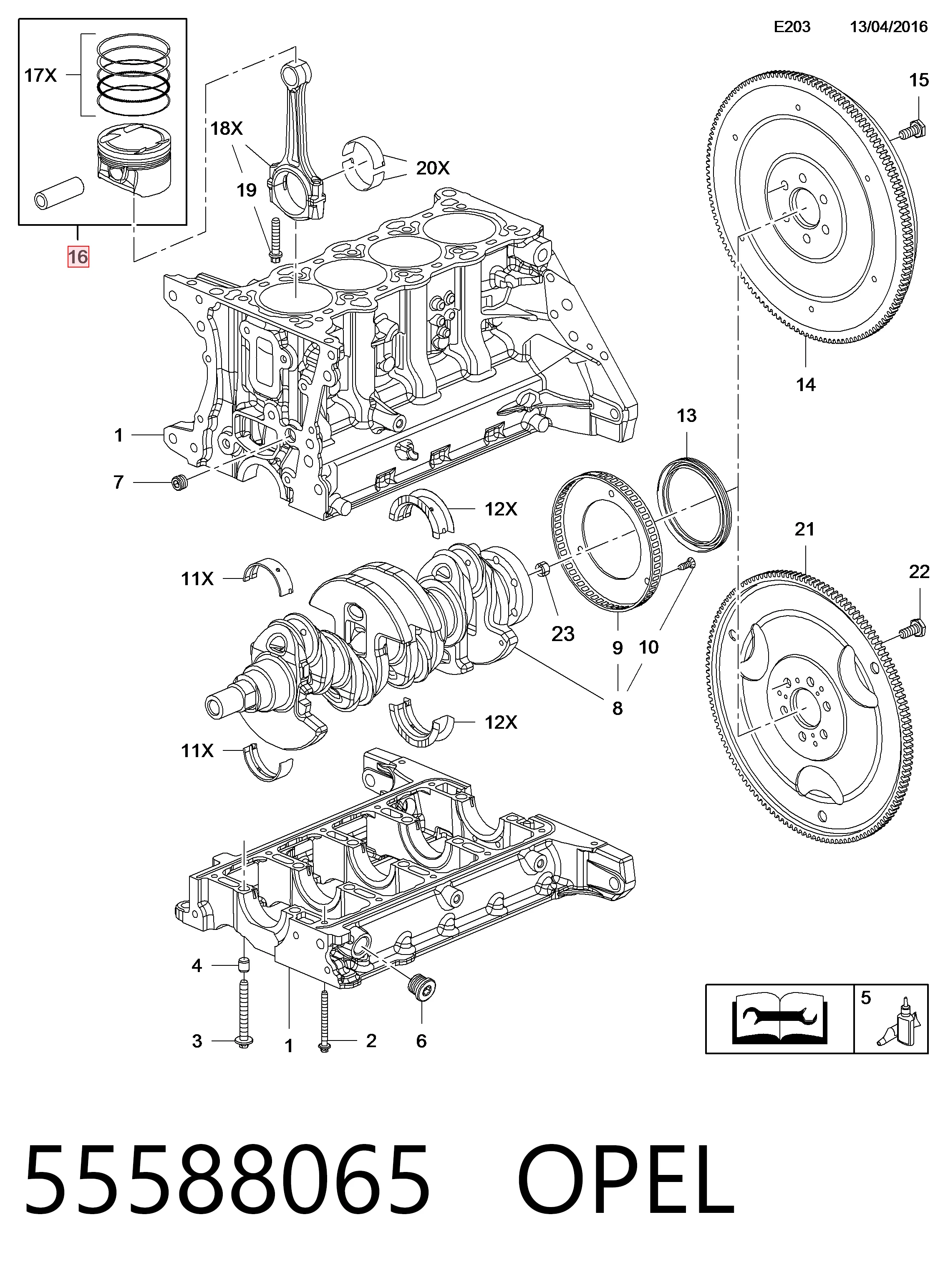 011PI00110000 Mahle Original Поршень в комплекте на 1 цилиндр, STD