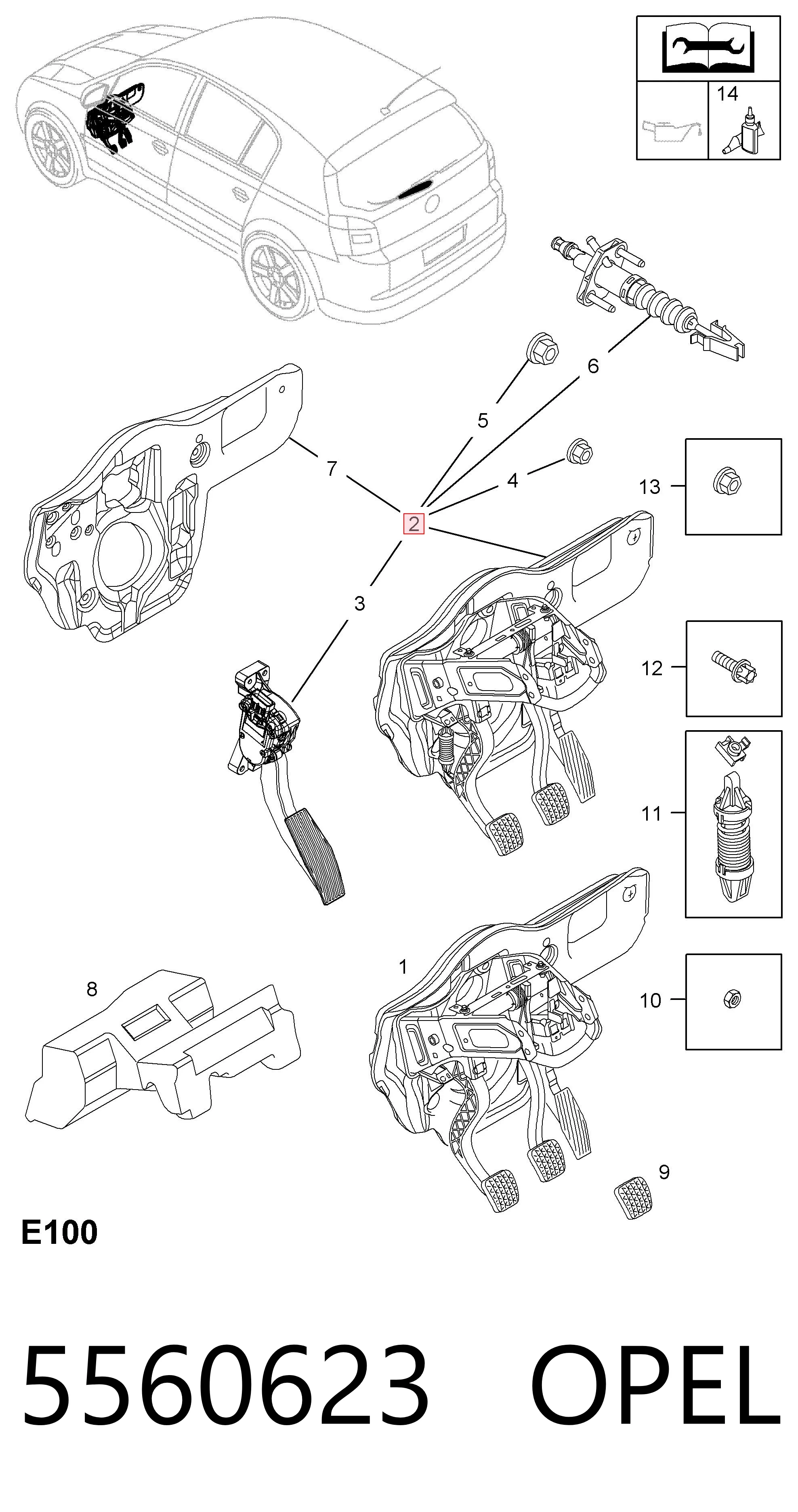 24401376 Peugeot/Citroen Кронштейн педалей, педальный узел