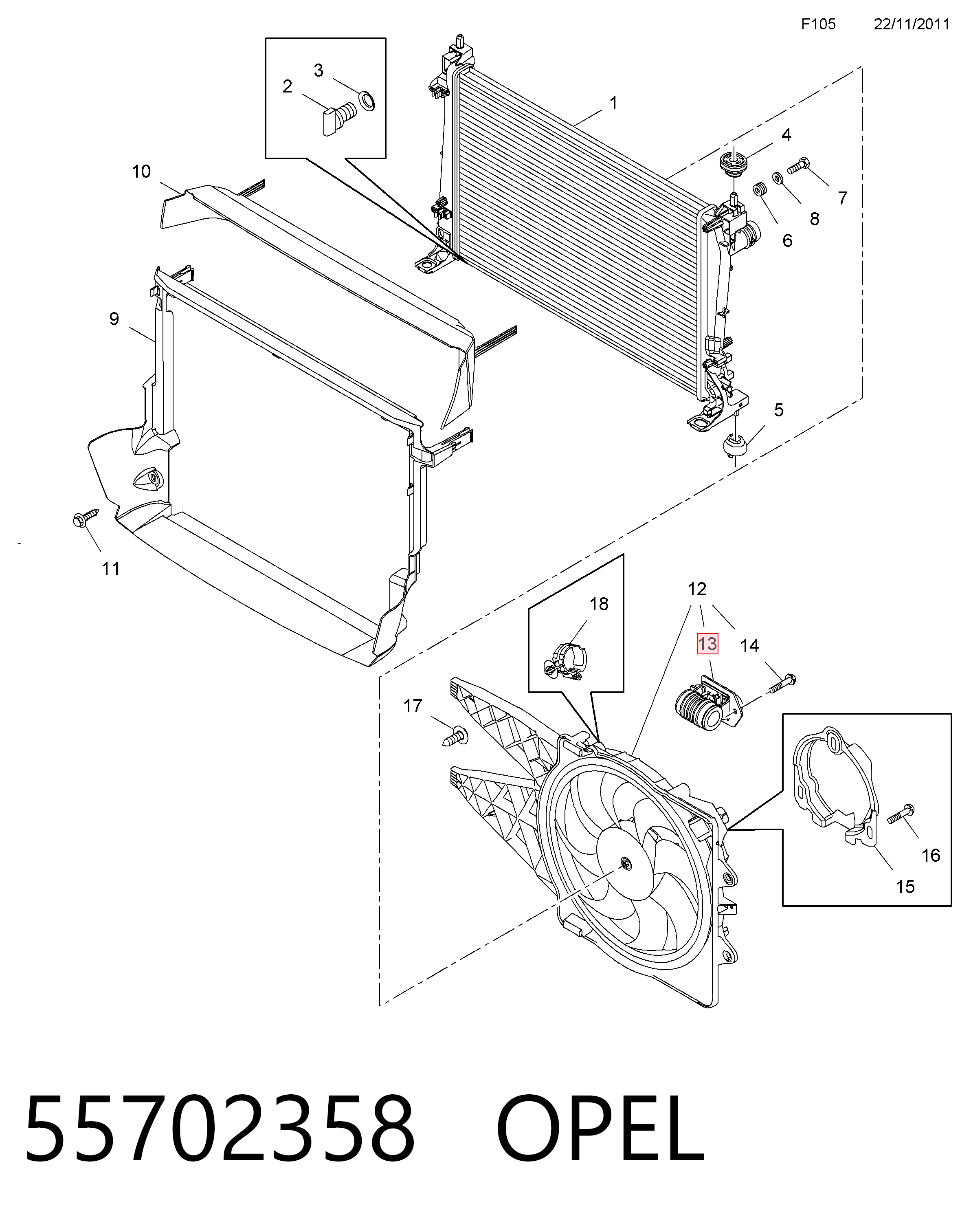 55702358 Opel Реле печки