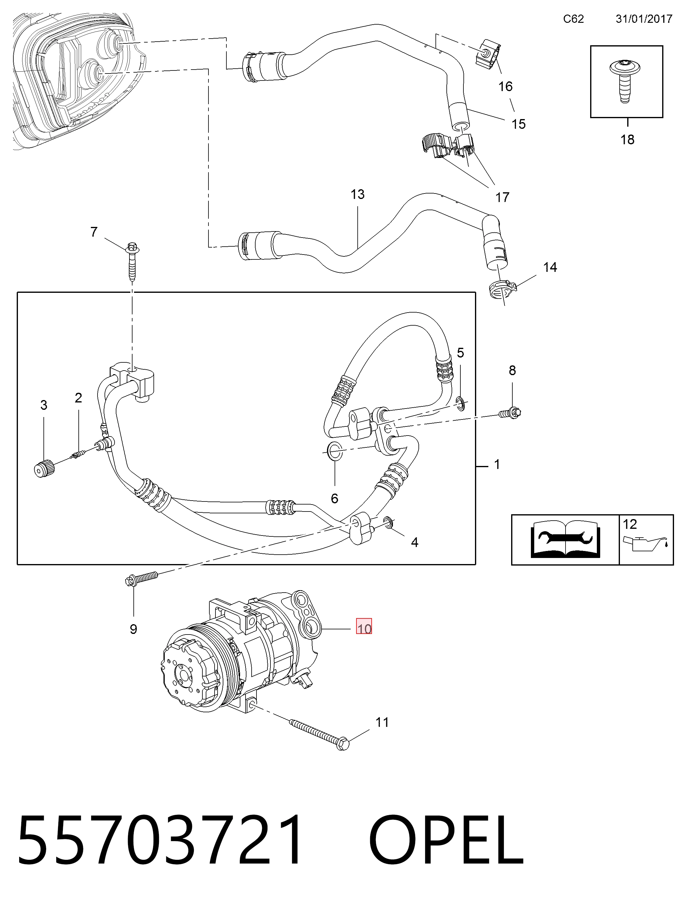 55703721 Opel Компрессор хладагента