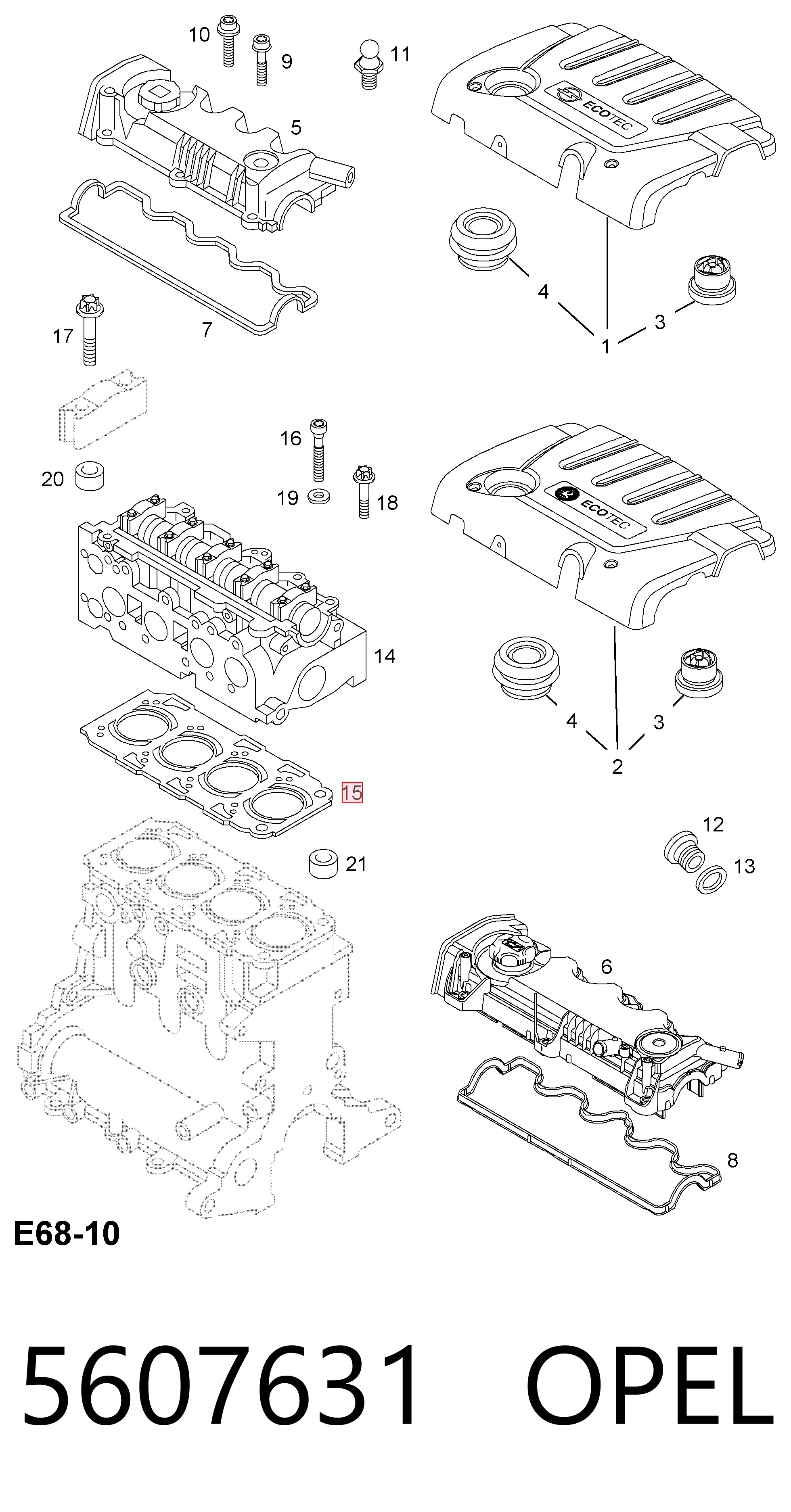 Прокладка ГБЦ General Motors 5607631 цена, от 8.33 USD