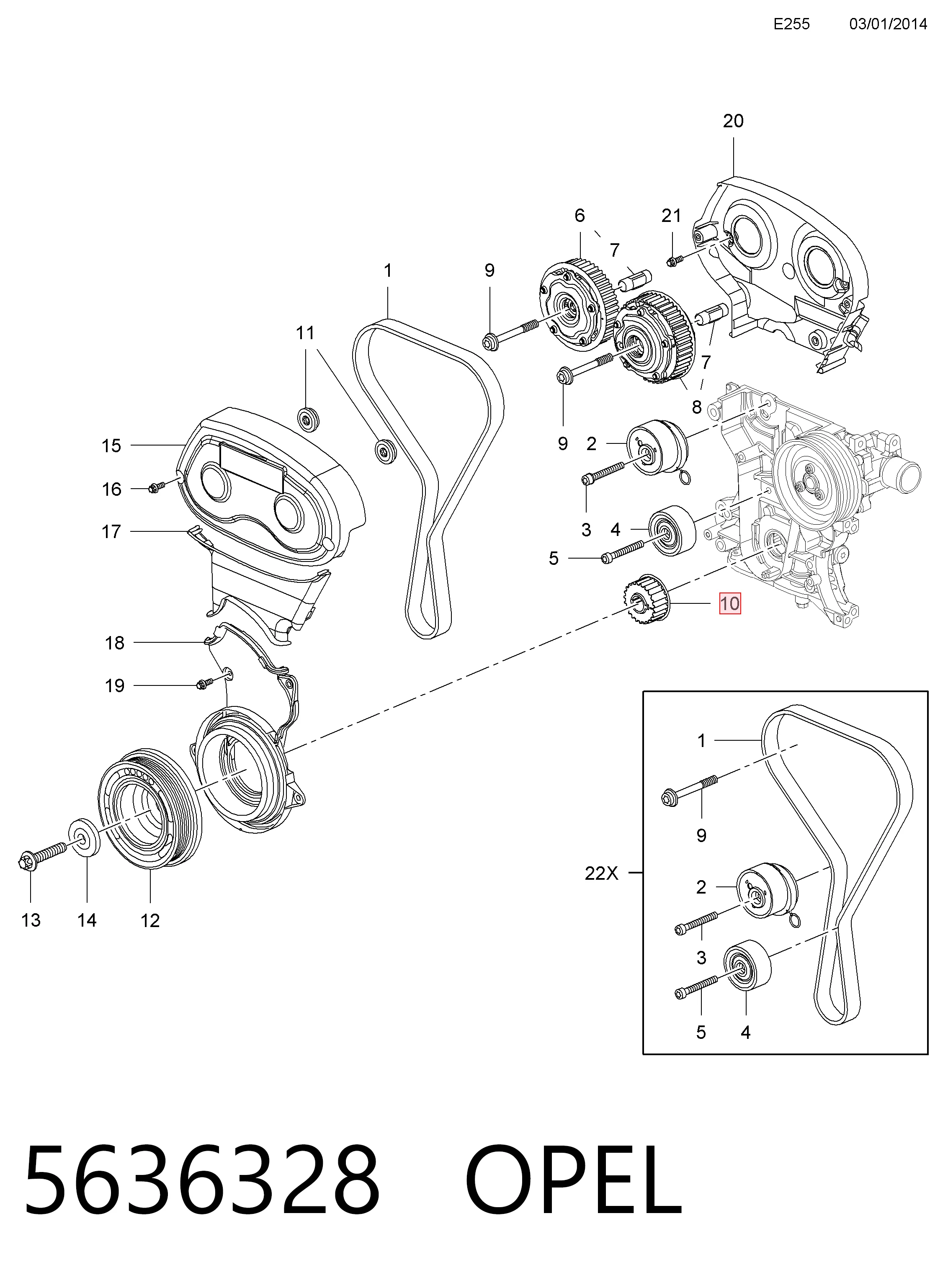 Звездочка привода коленвала 24405967 Peugeot/Citroen