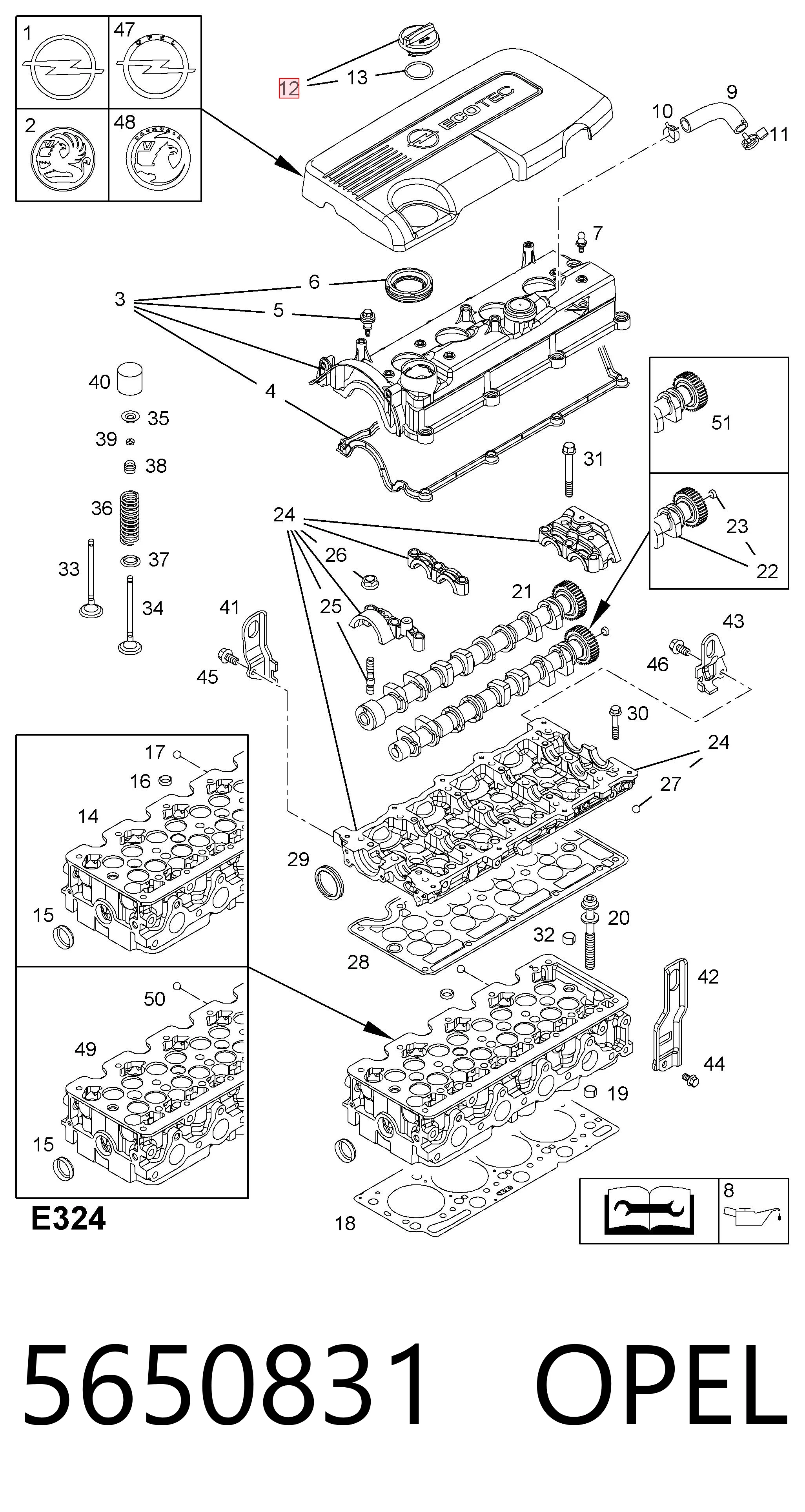 5650831 Opel Крышка масляной горловины