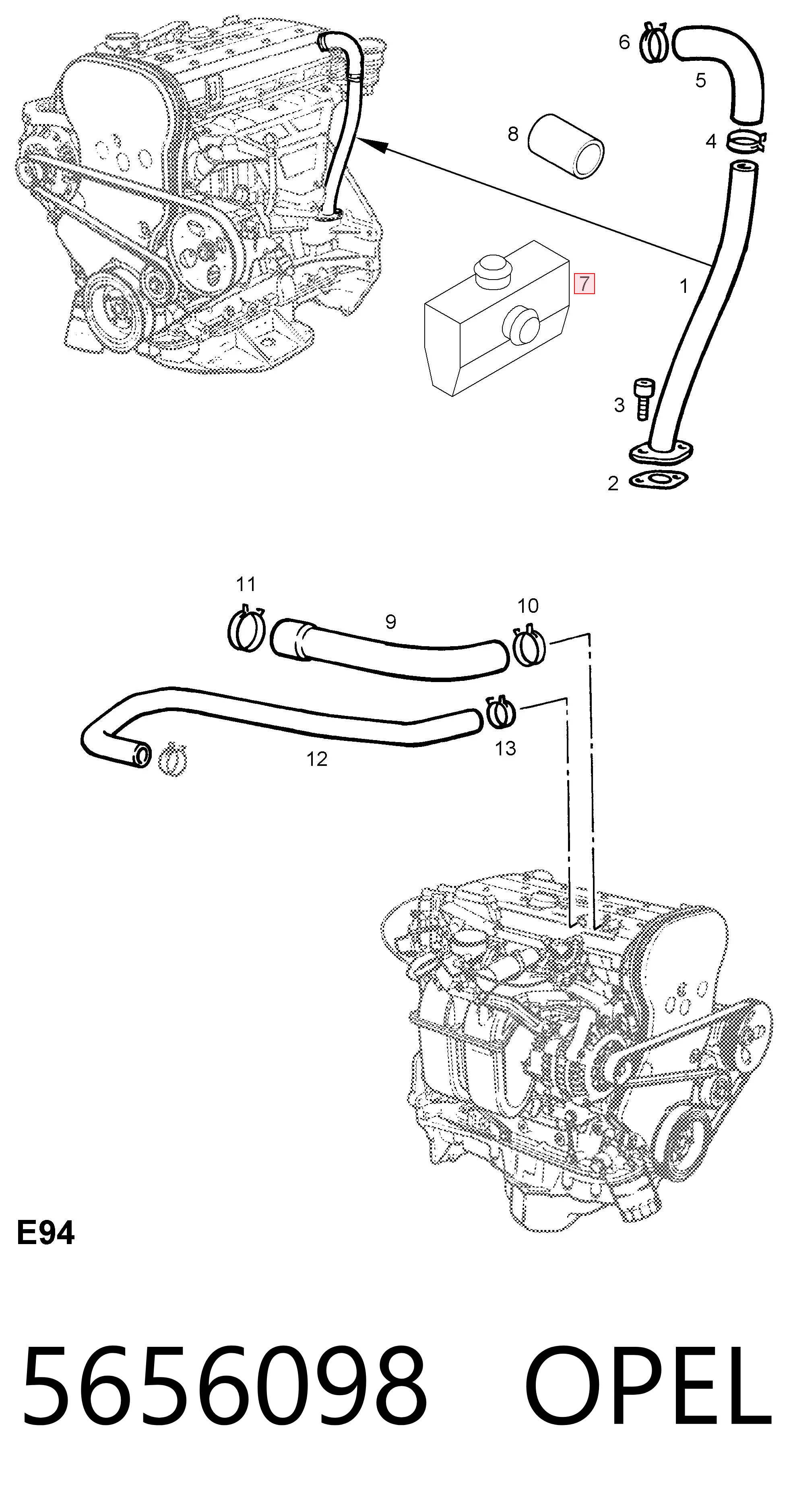 Маслоотделитель картерных газов на Opel Astra G F48, F08