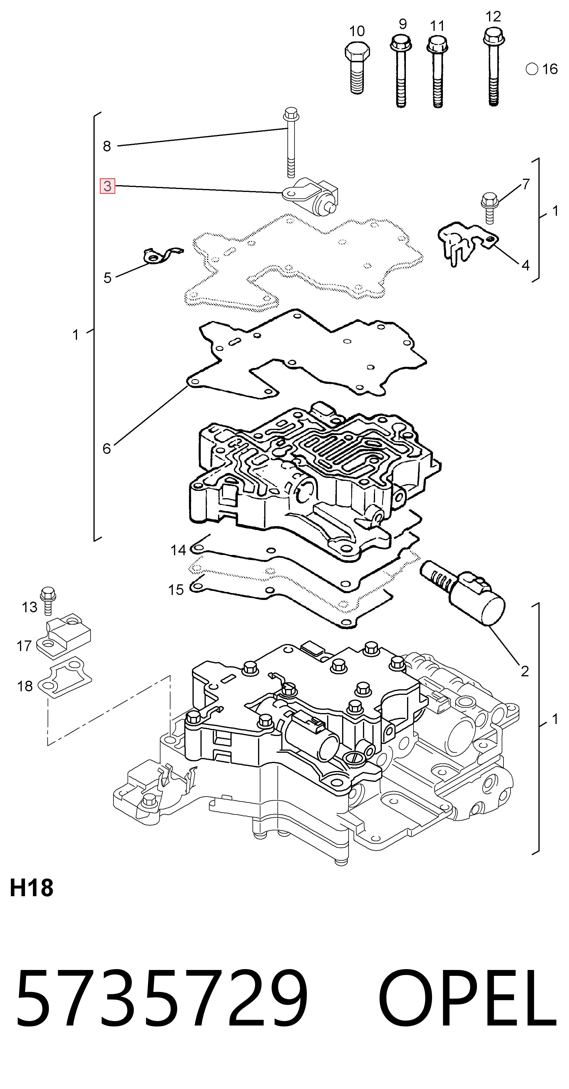 Соленоид АКПП Opel Astra L35
