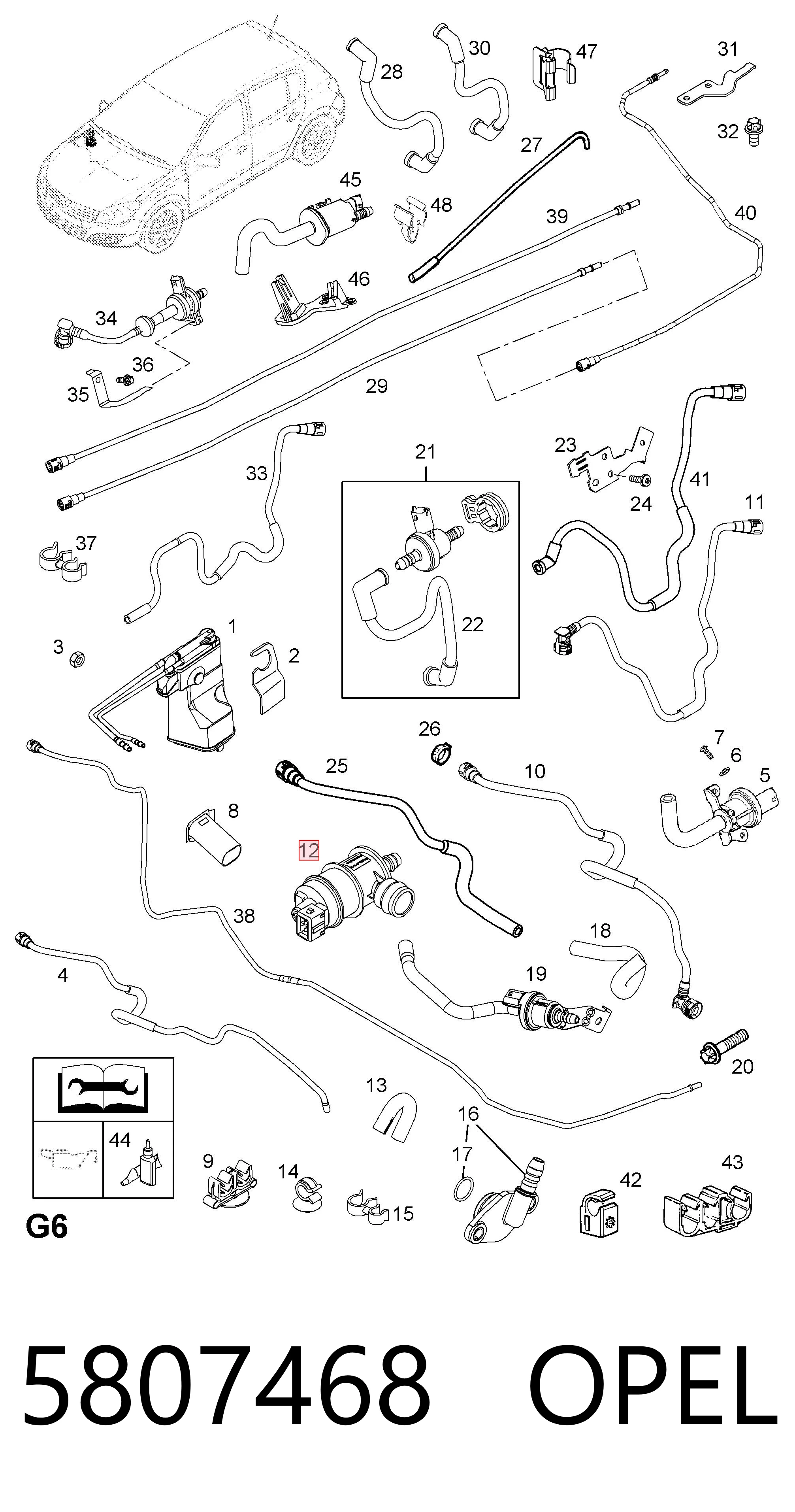 5807468 Opel Клапан абсорбера