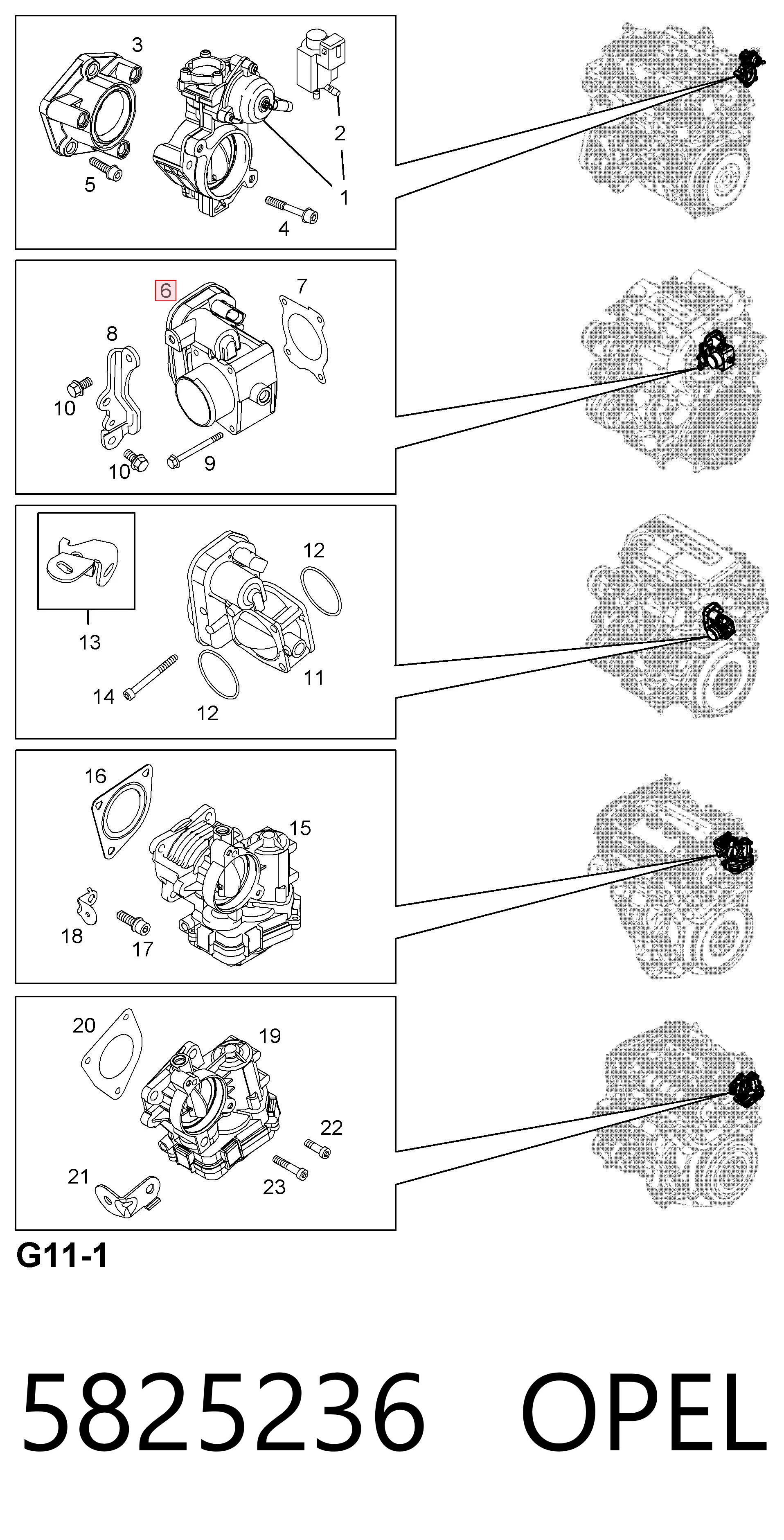 5825236 Opel Дроссельная заслонка
