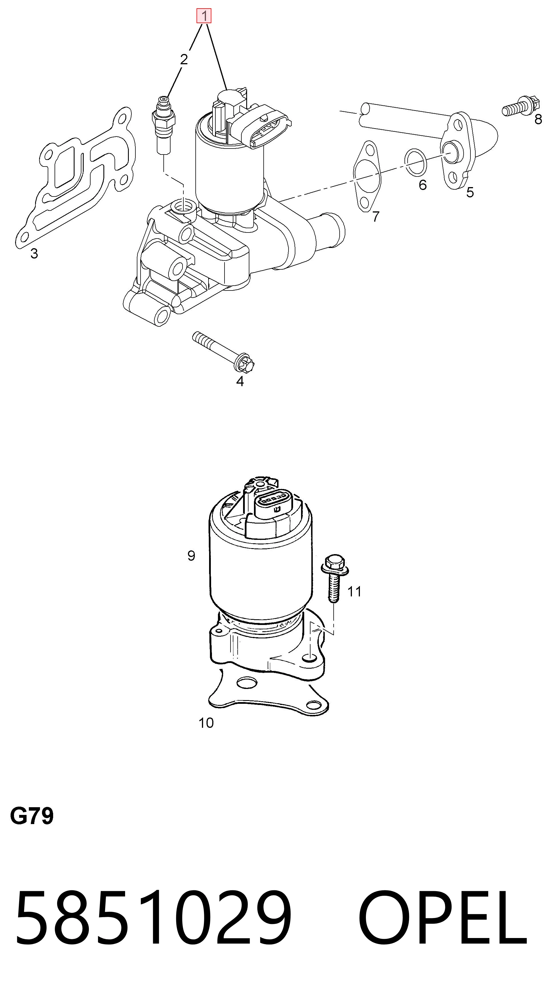 5851029 Opel Клапан рециркуляции отработавших газов EGR