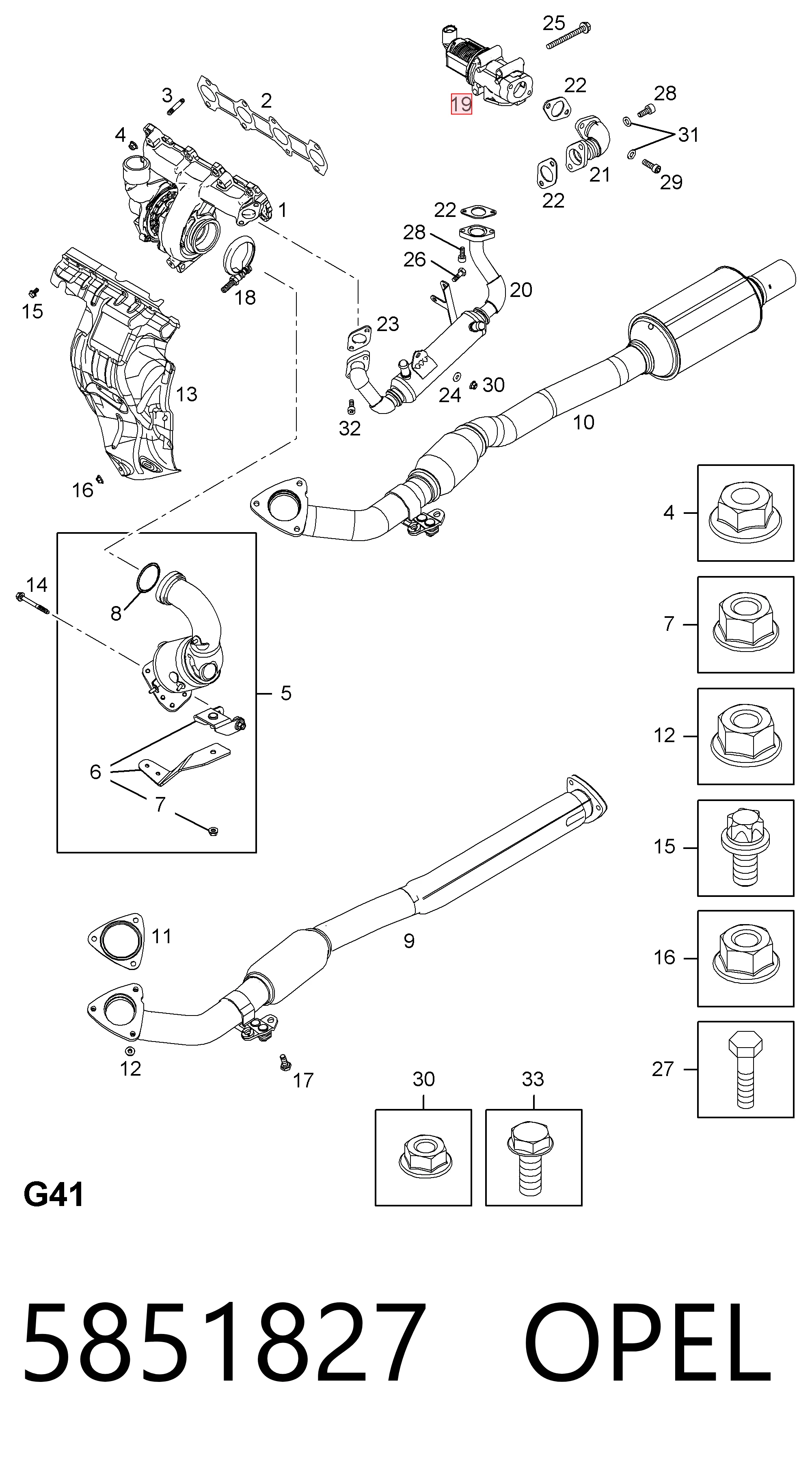 5851827 Opel Клапан рециркуляции отработавших газов EGR