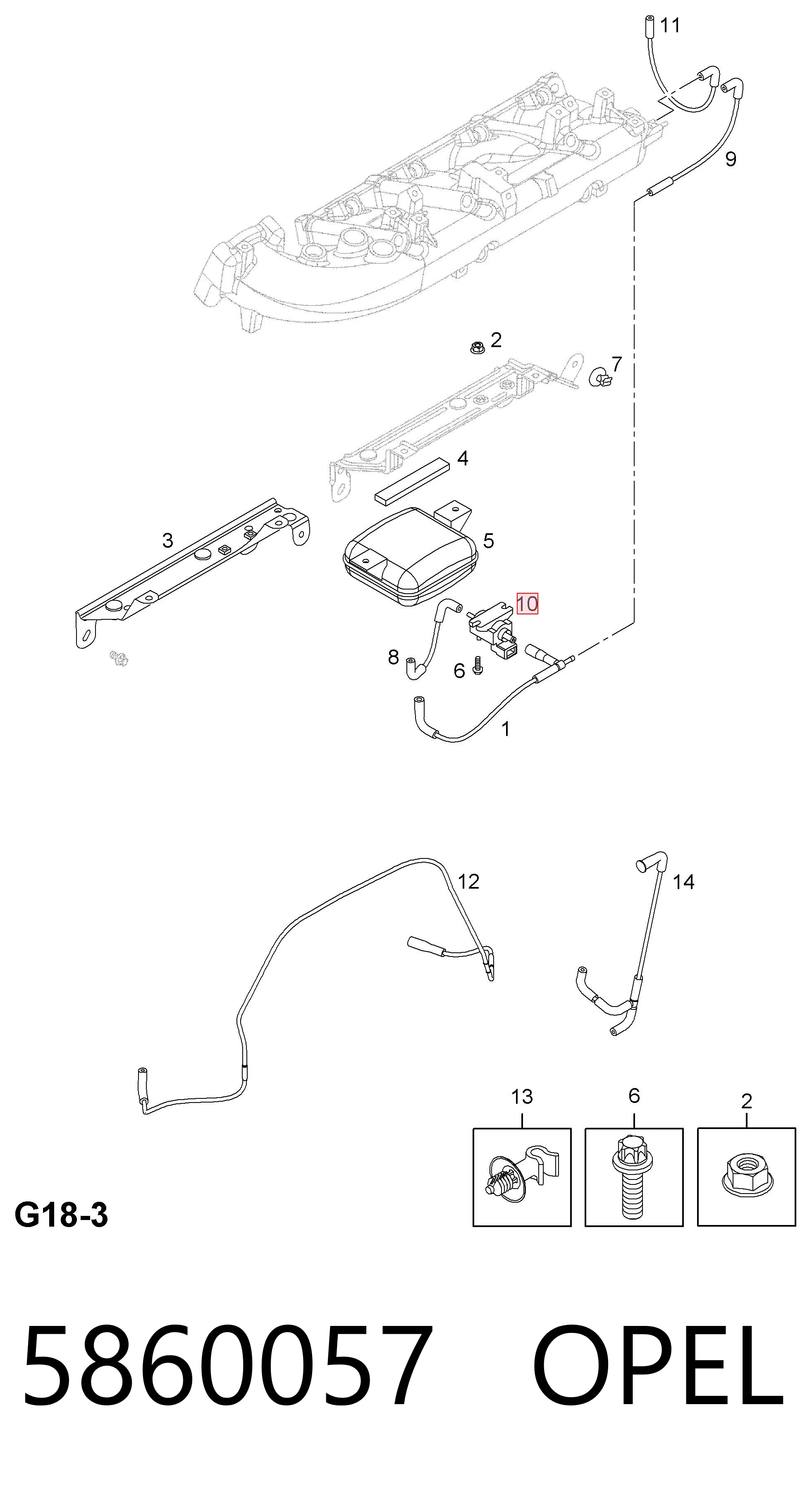 5860057 Opel Соленоид давления наддува