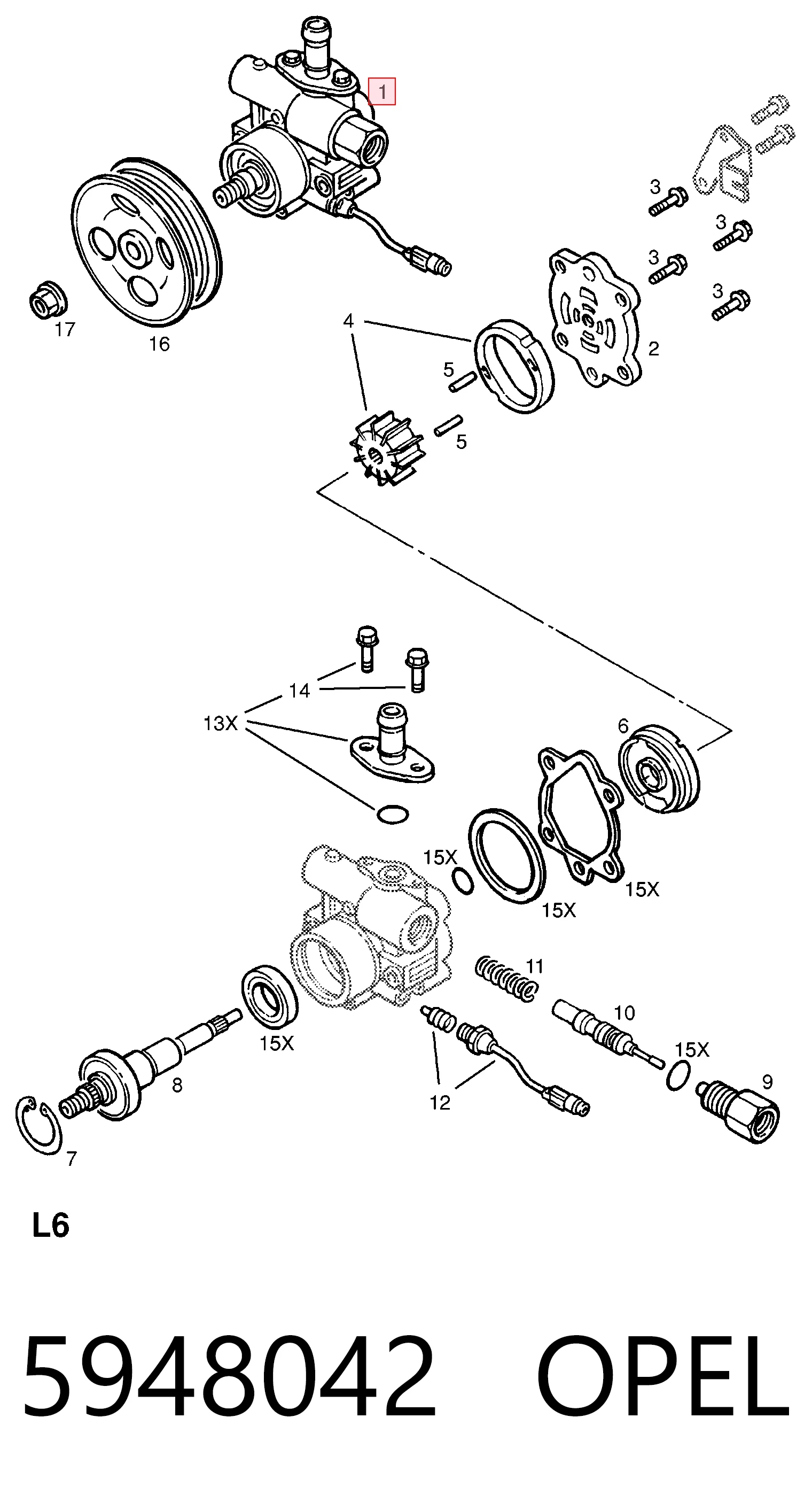 5948042 Opel ГУР руля