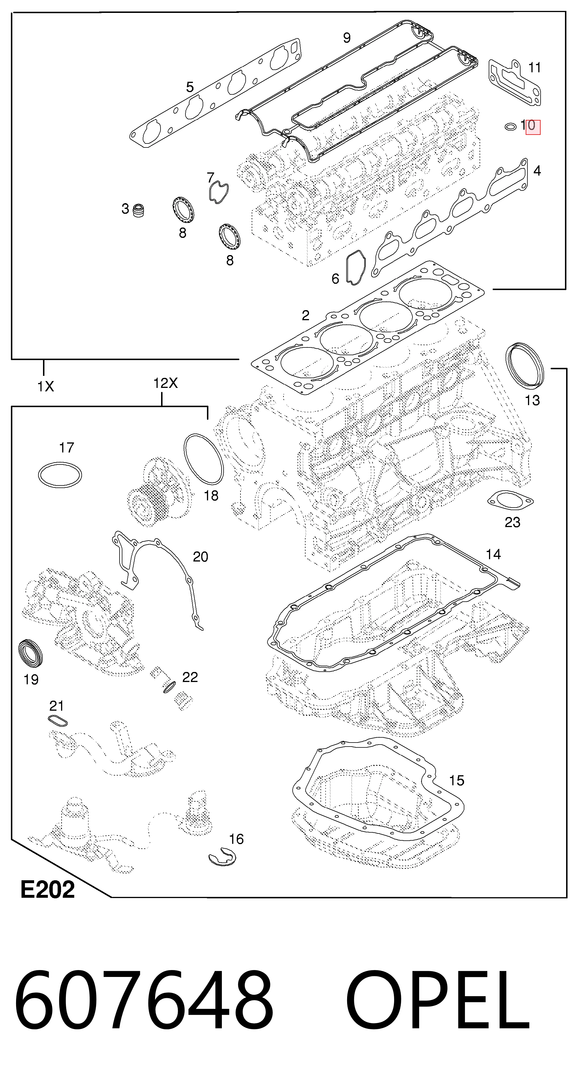 607648 Opel Прокладка клапанной крышки двигателя, кольцо