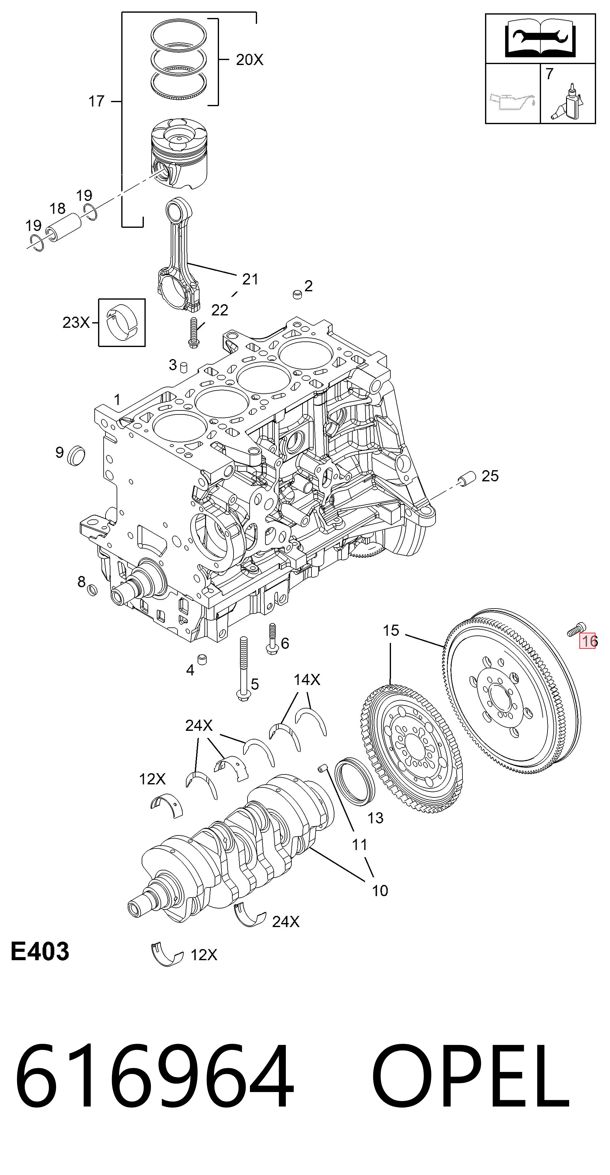 Купить 55258458 Peugeot/Citroen Болт крепления маховика