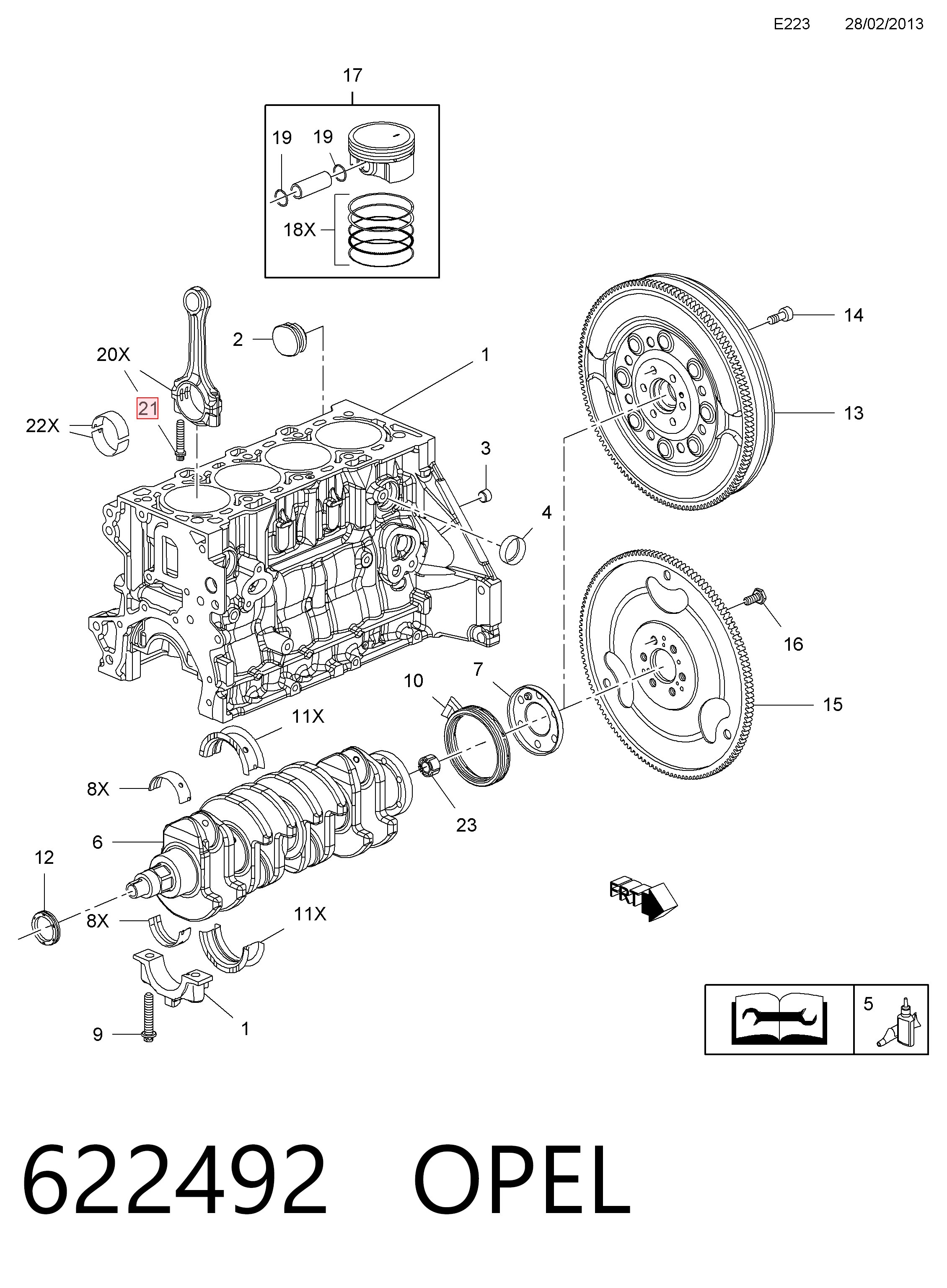 622492 Opel Болты для крепления шатунов