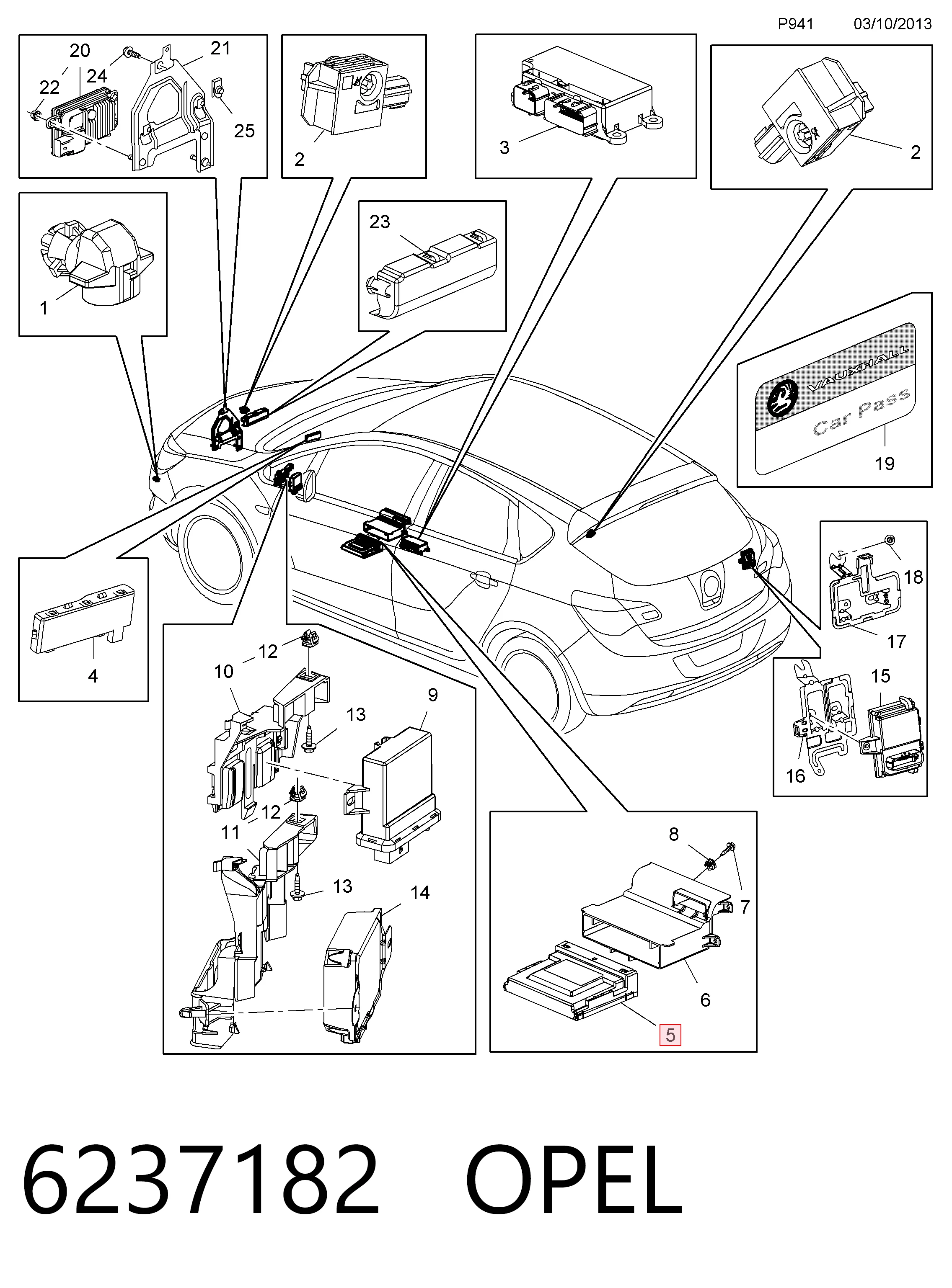 Блок комфорта 13580689 Opel