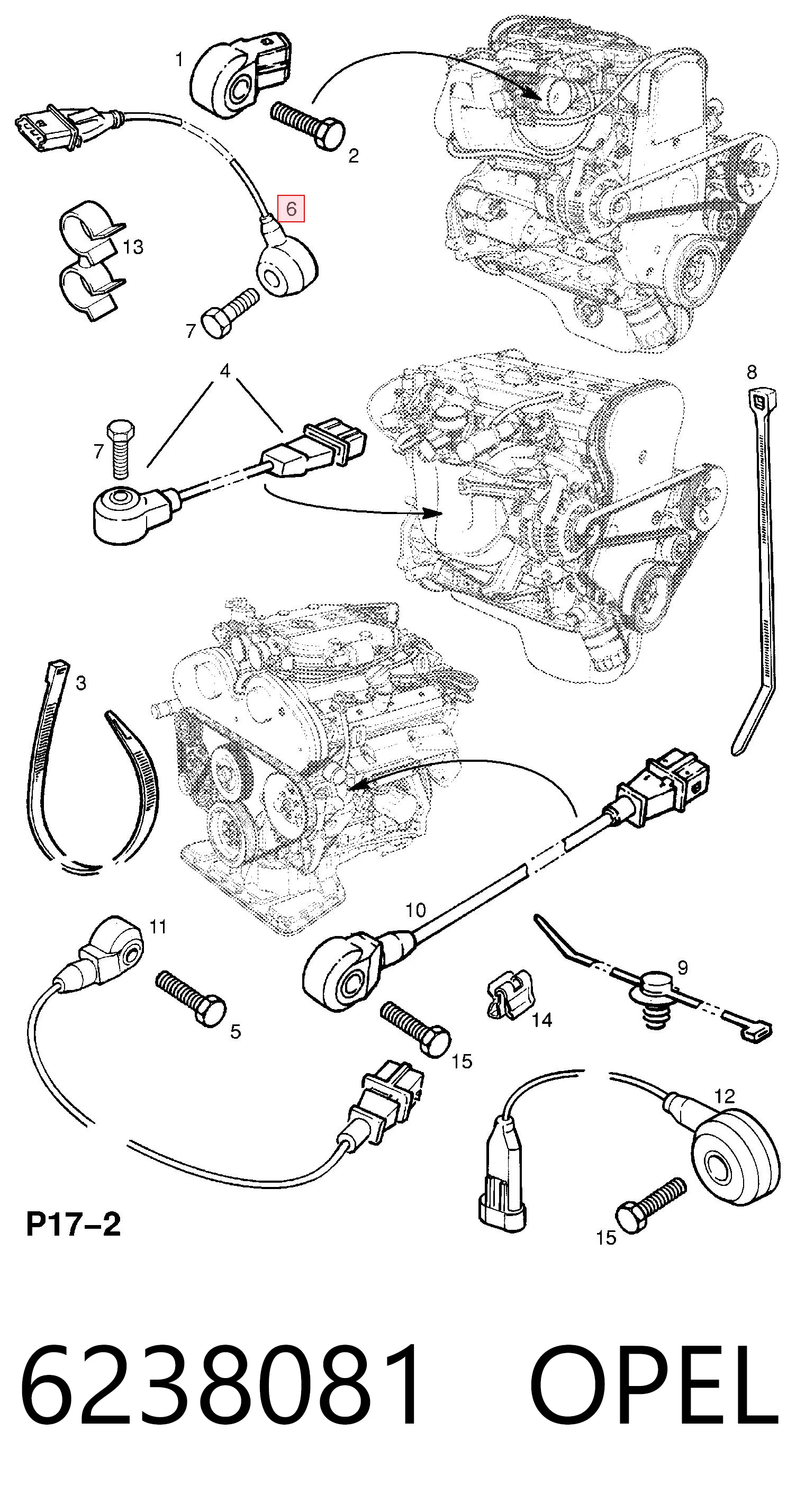 6238081 Opel Датчик самовоспламенения