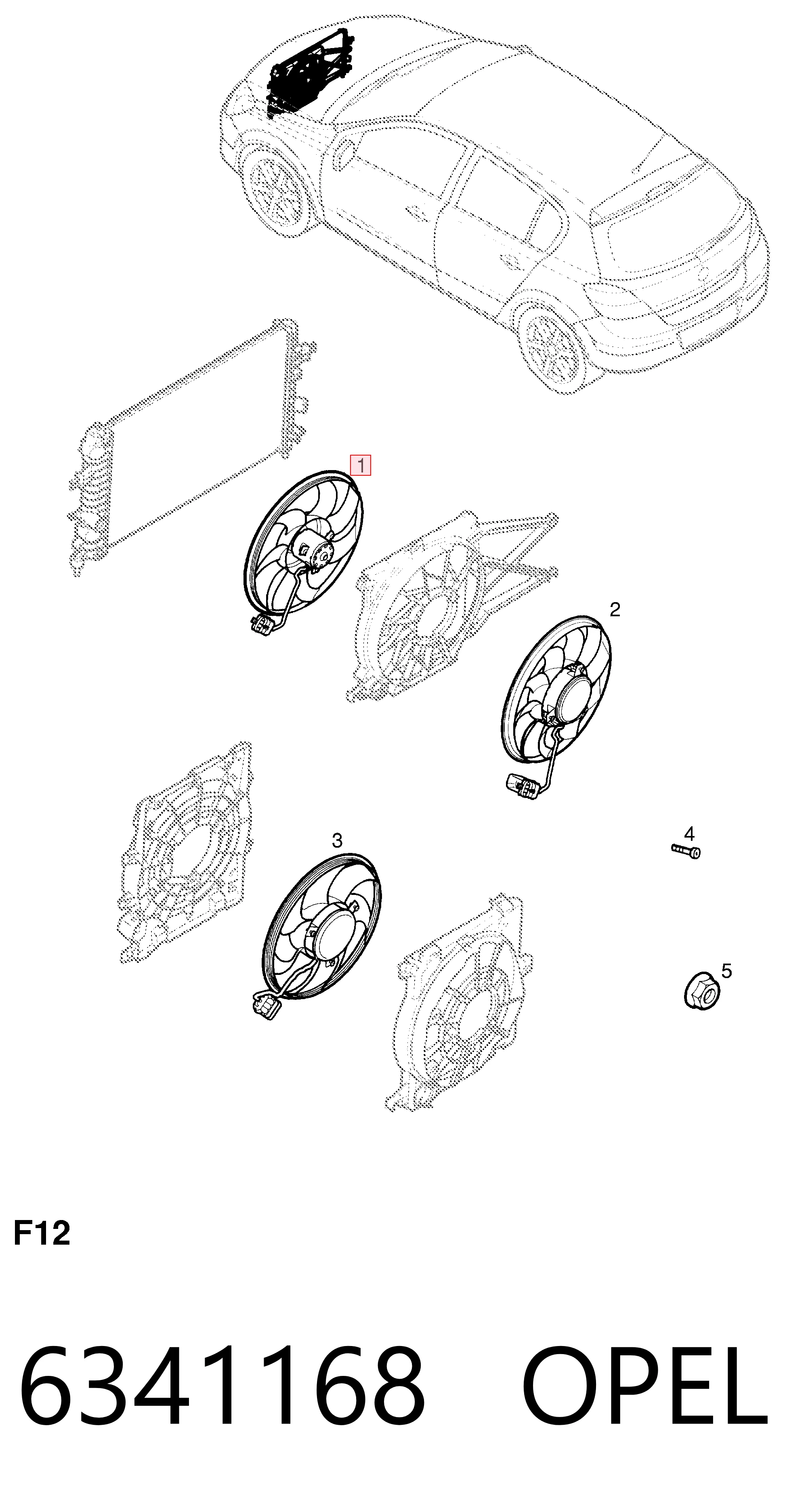 6341168 Opel Вентилятор радиатора