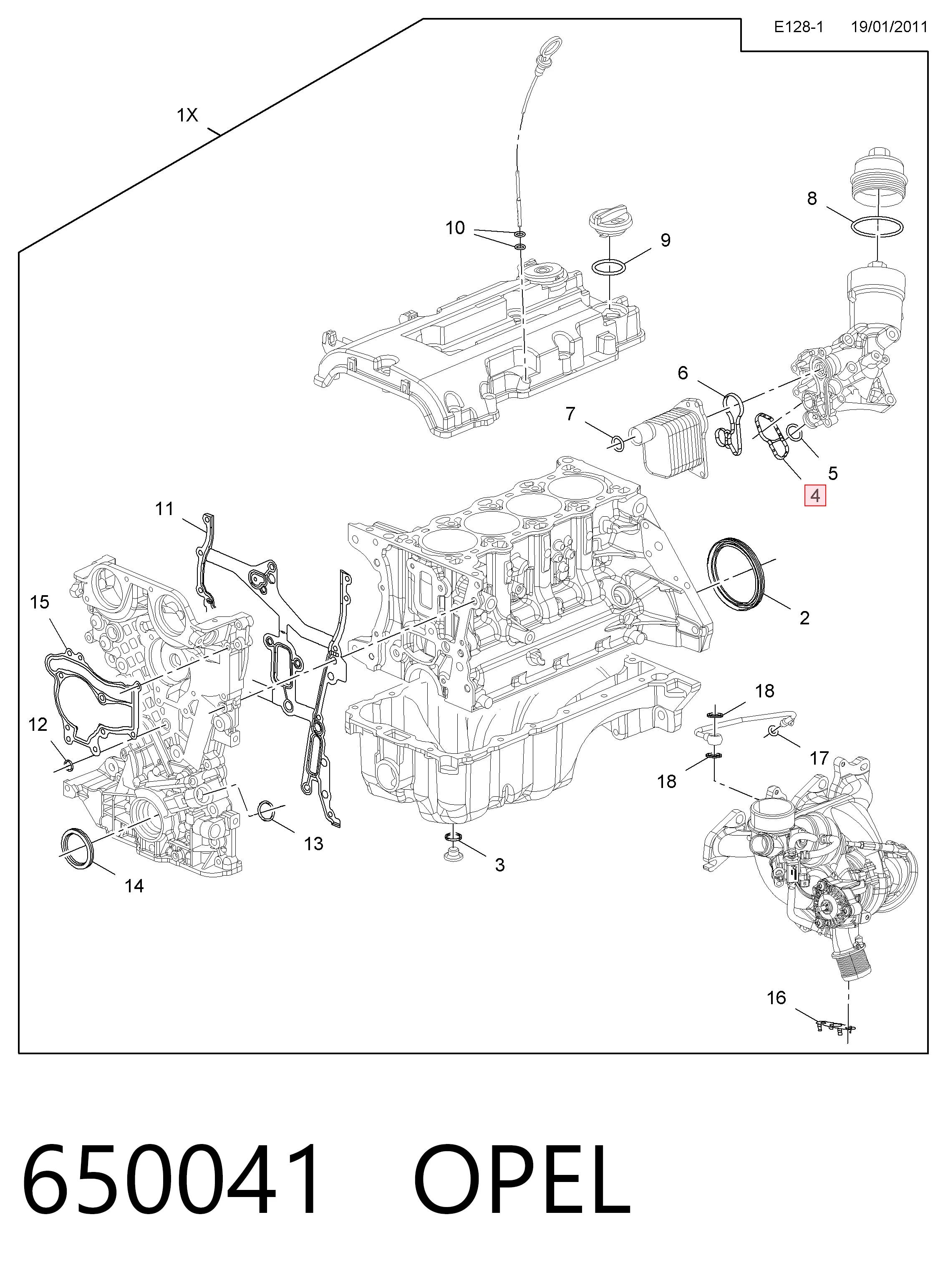 Прокладка масляного фильтра 650041 General Motors