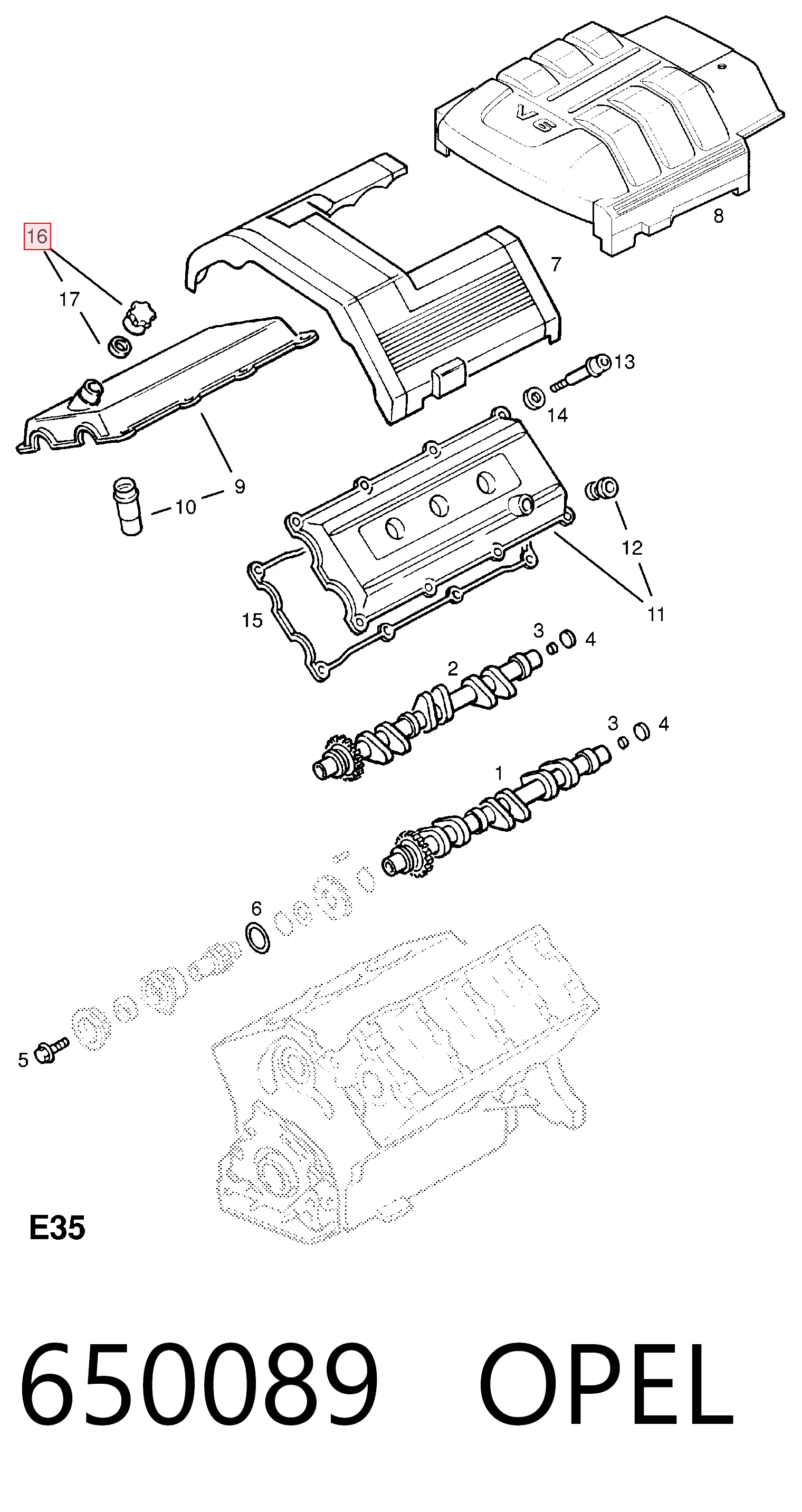 650089 Opel Крышка масляной горловины
