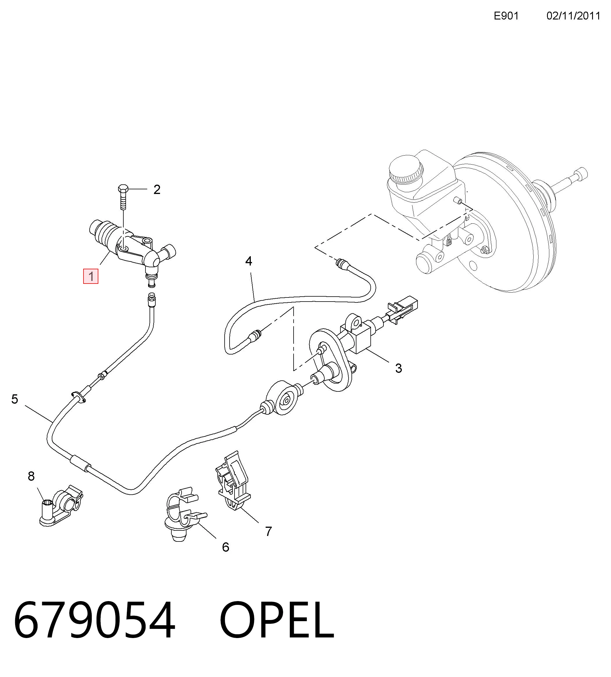 679054 Opel Рабочий цилиндр