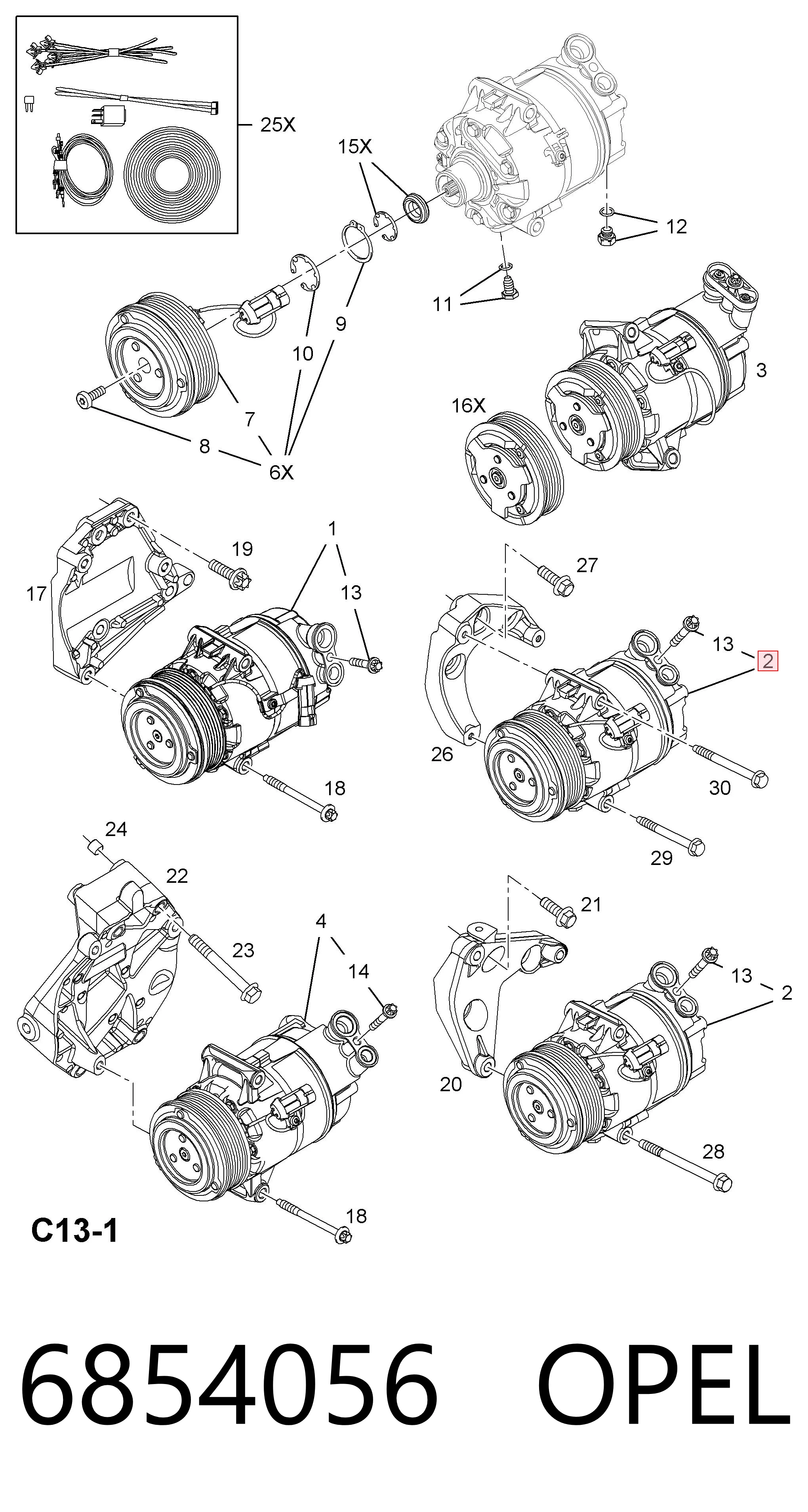 6854056 Opel Компрессор хладагента