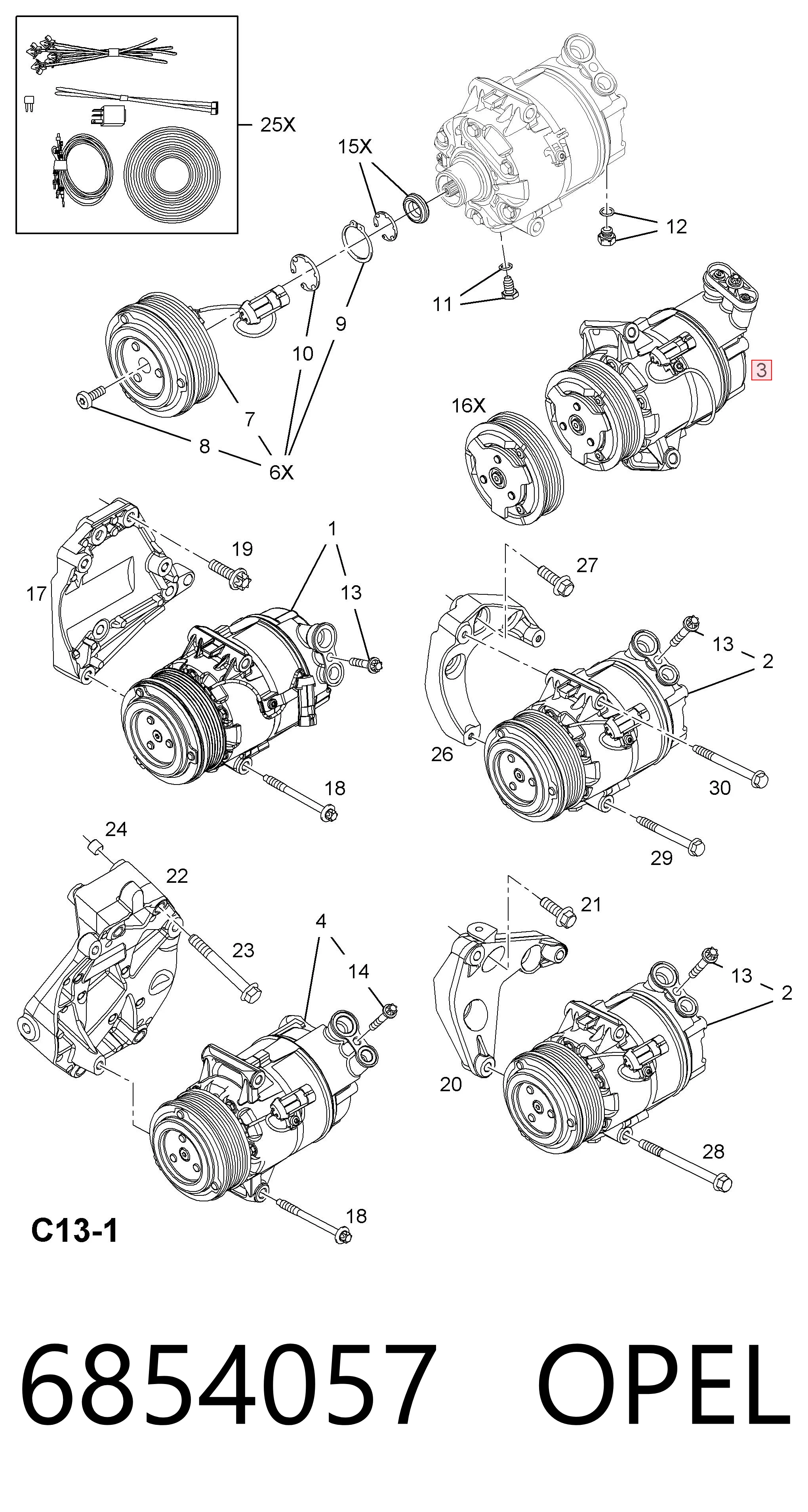 6854057 Opel Компрессор хладагента
