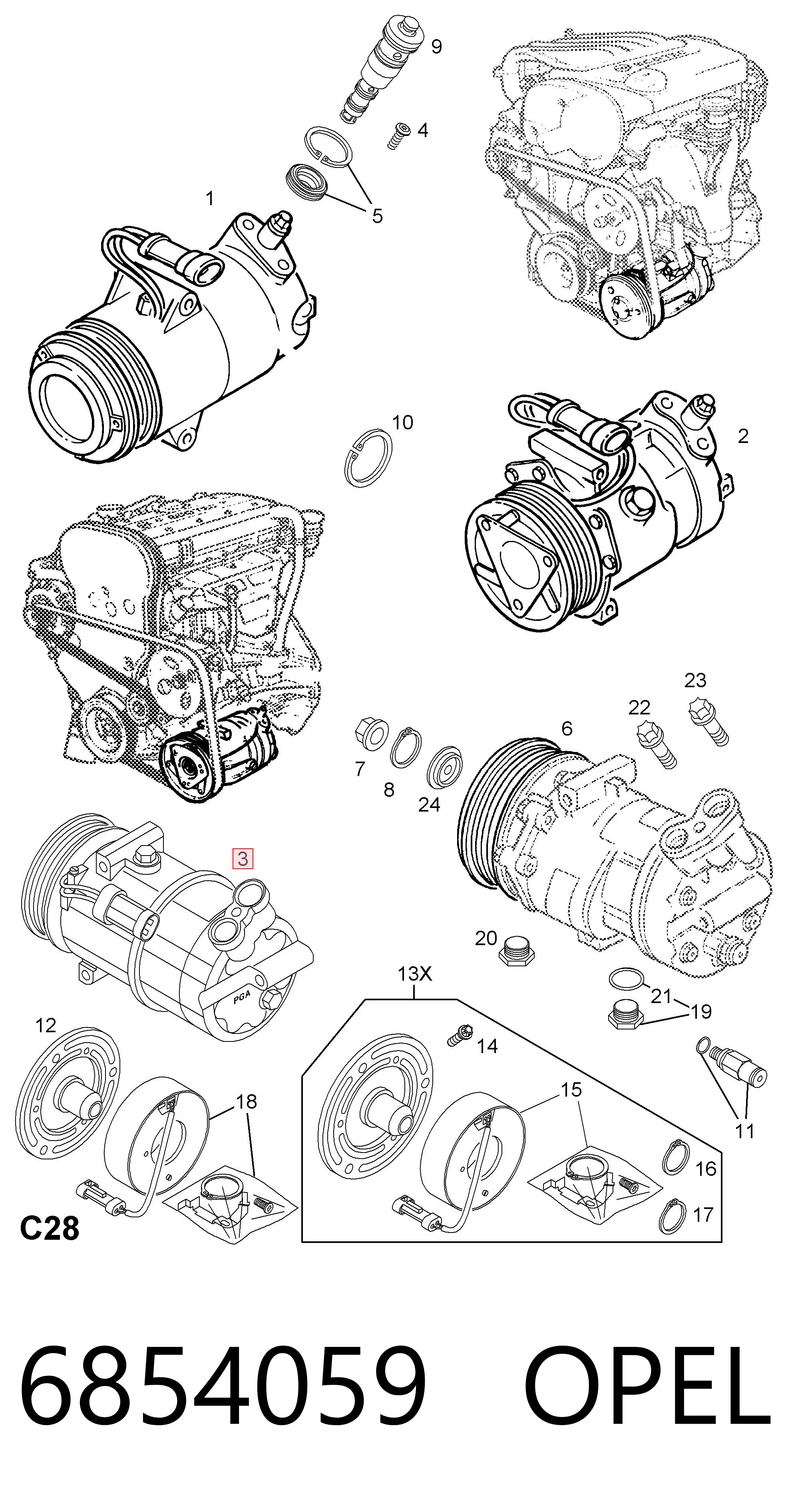 6854059 Opel Компрессор хладагента