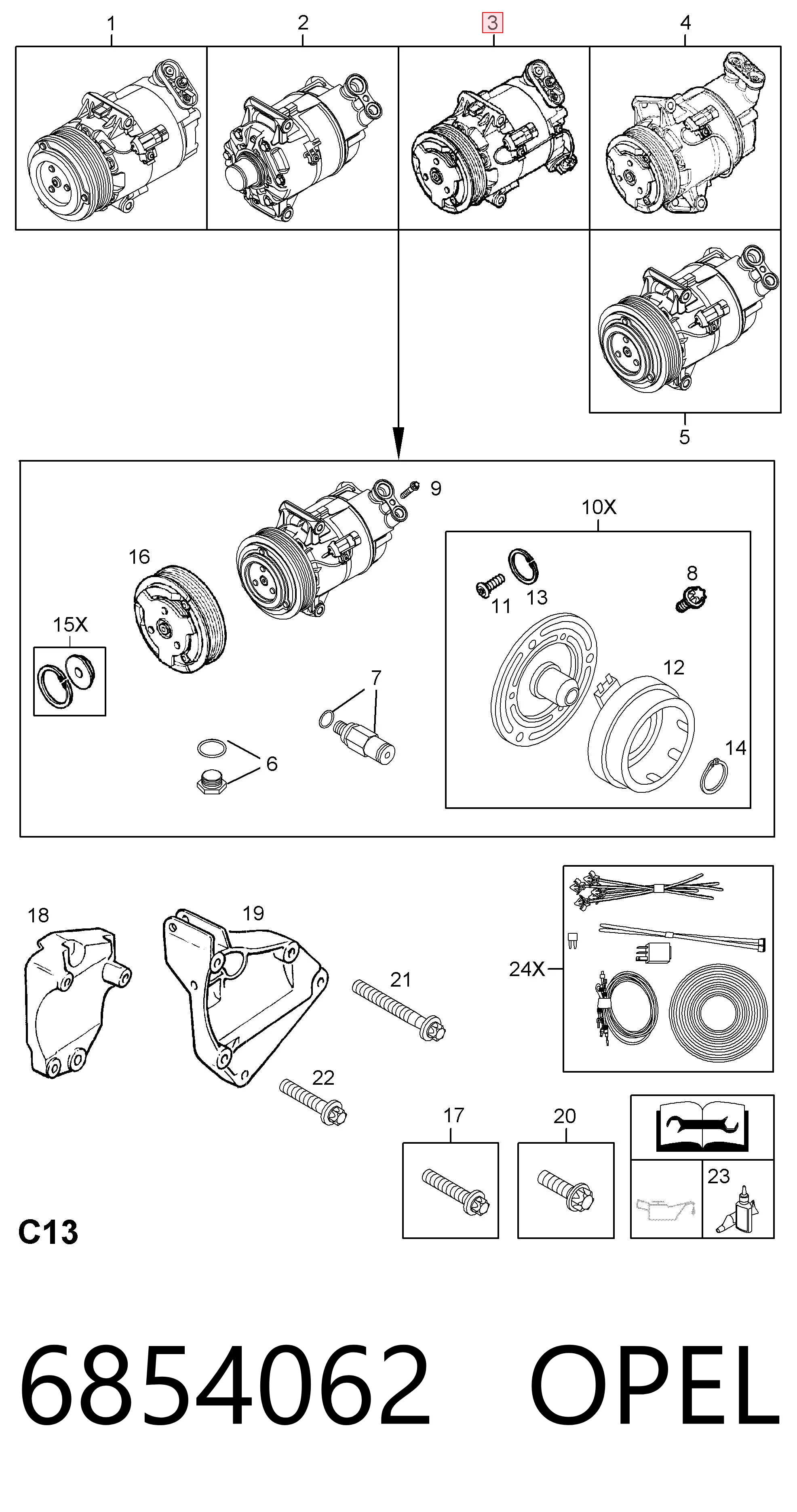 6854062 Opel Компрессор хладагента