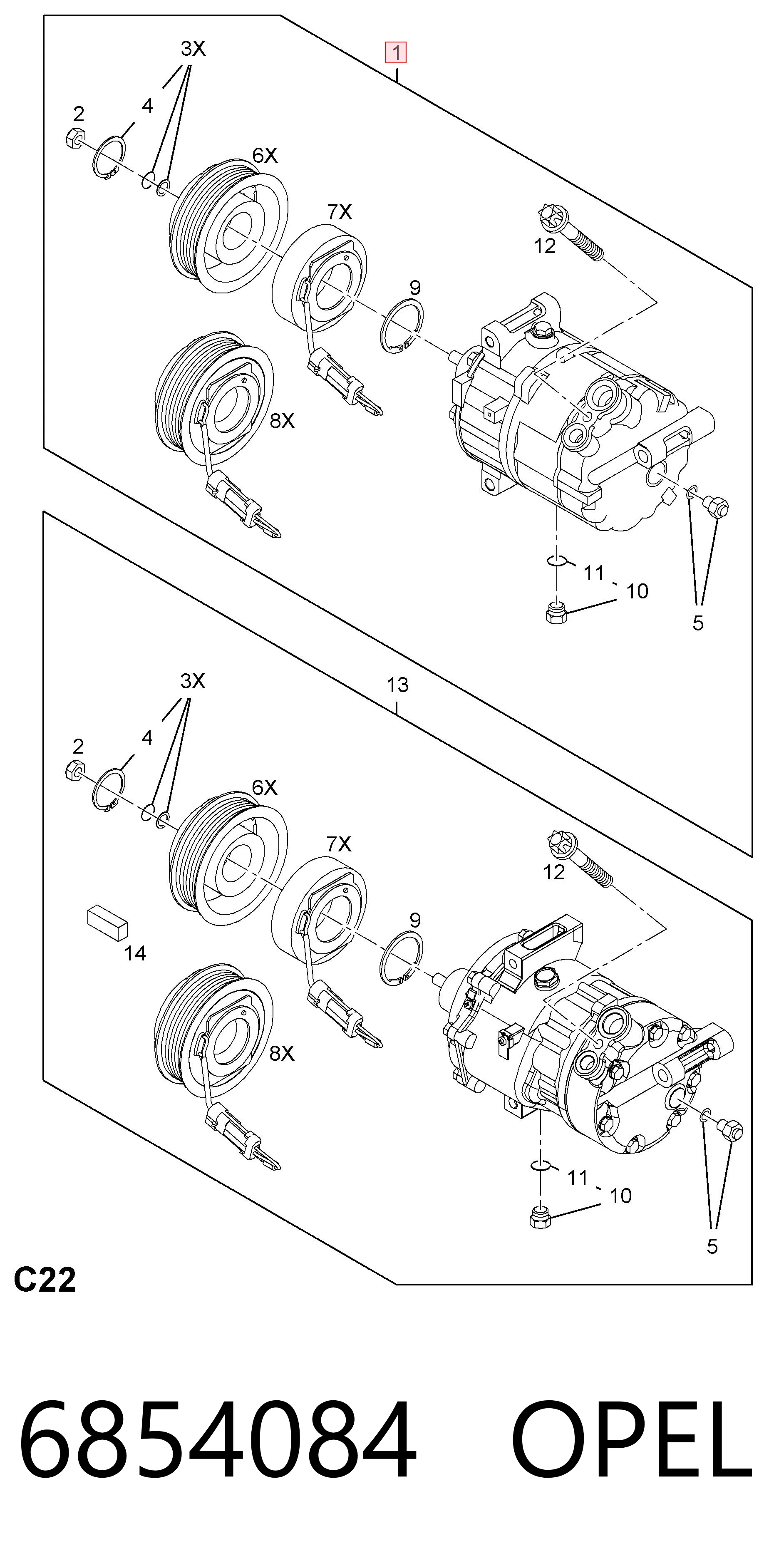 6854084 Opel Компрессор хладагента