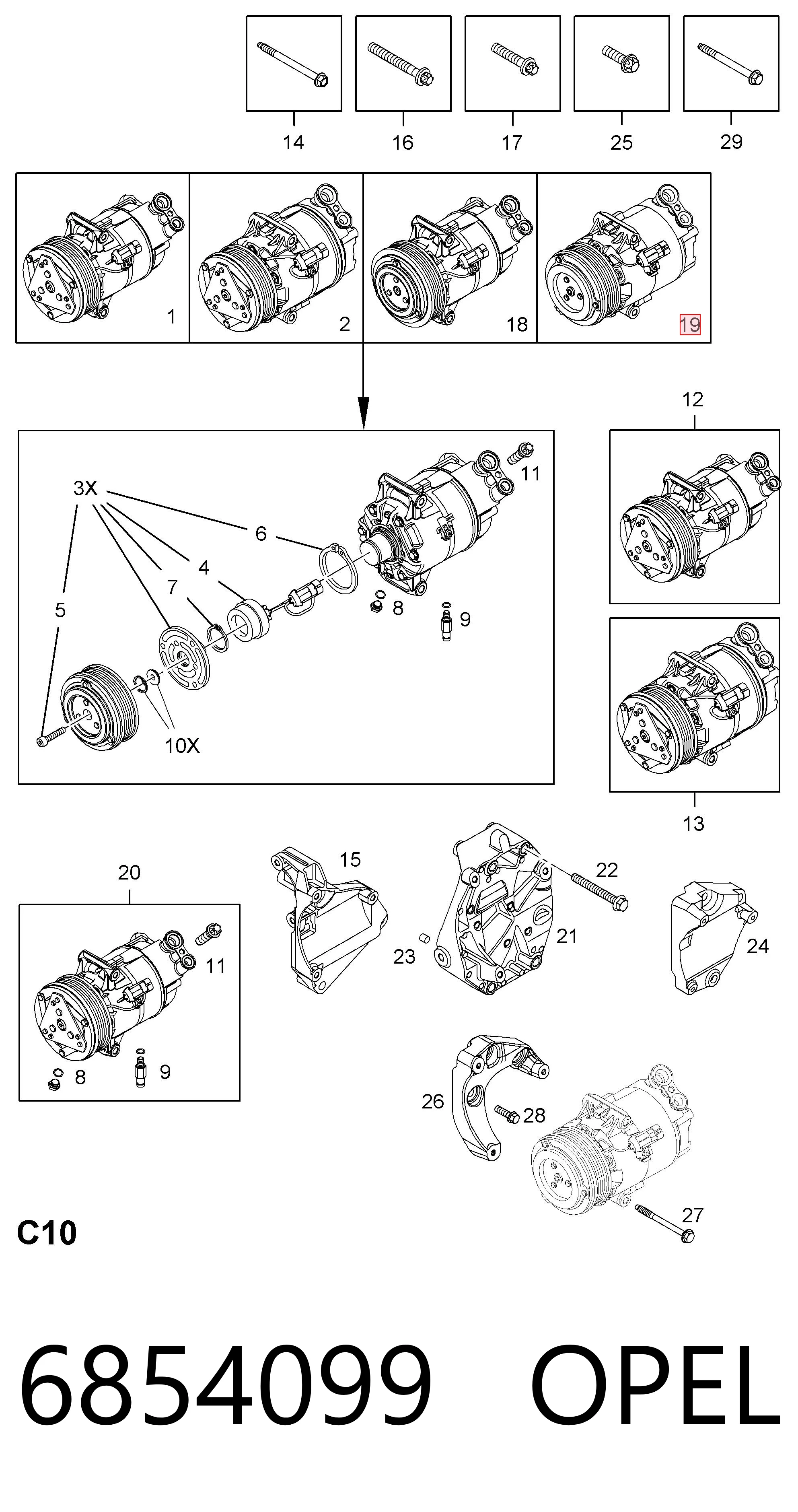 6854099 Opel Компрессор хладагента