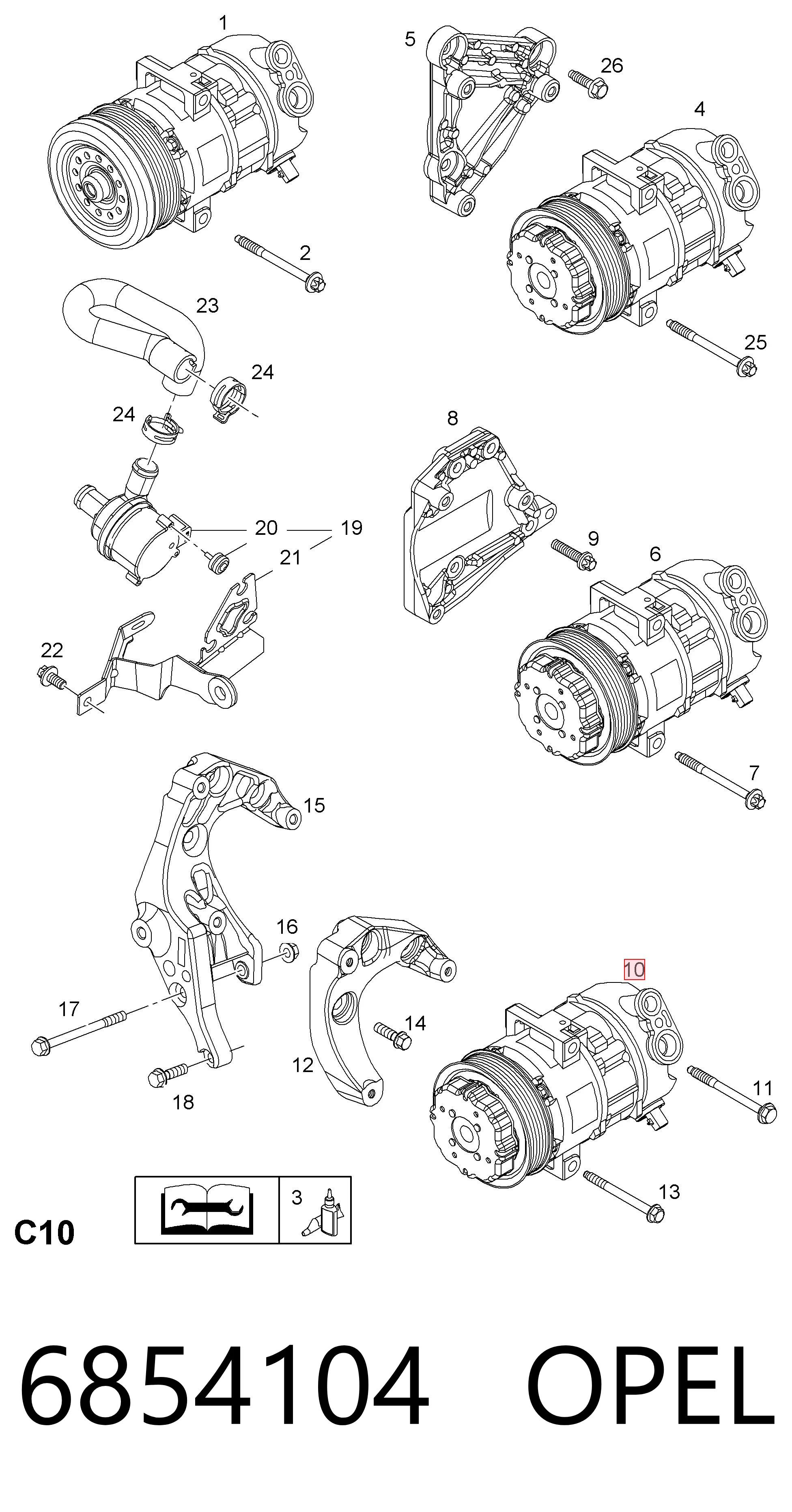 6854104 Opel Компрессор хладагента