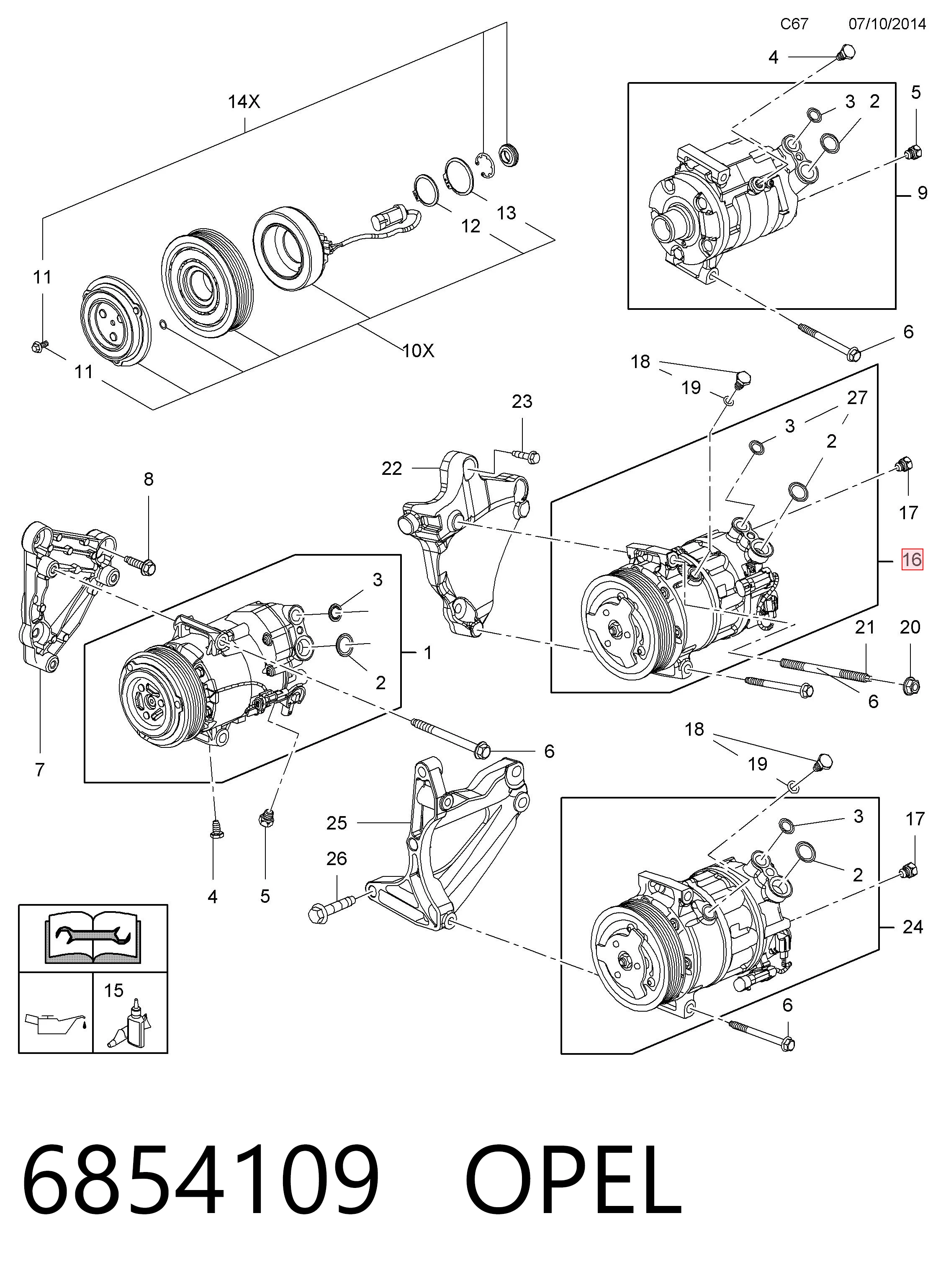 6854109 Opel Компрессор хладагента
