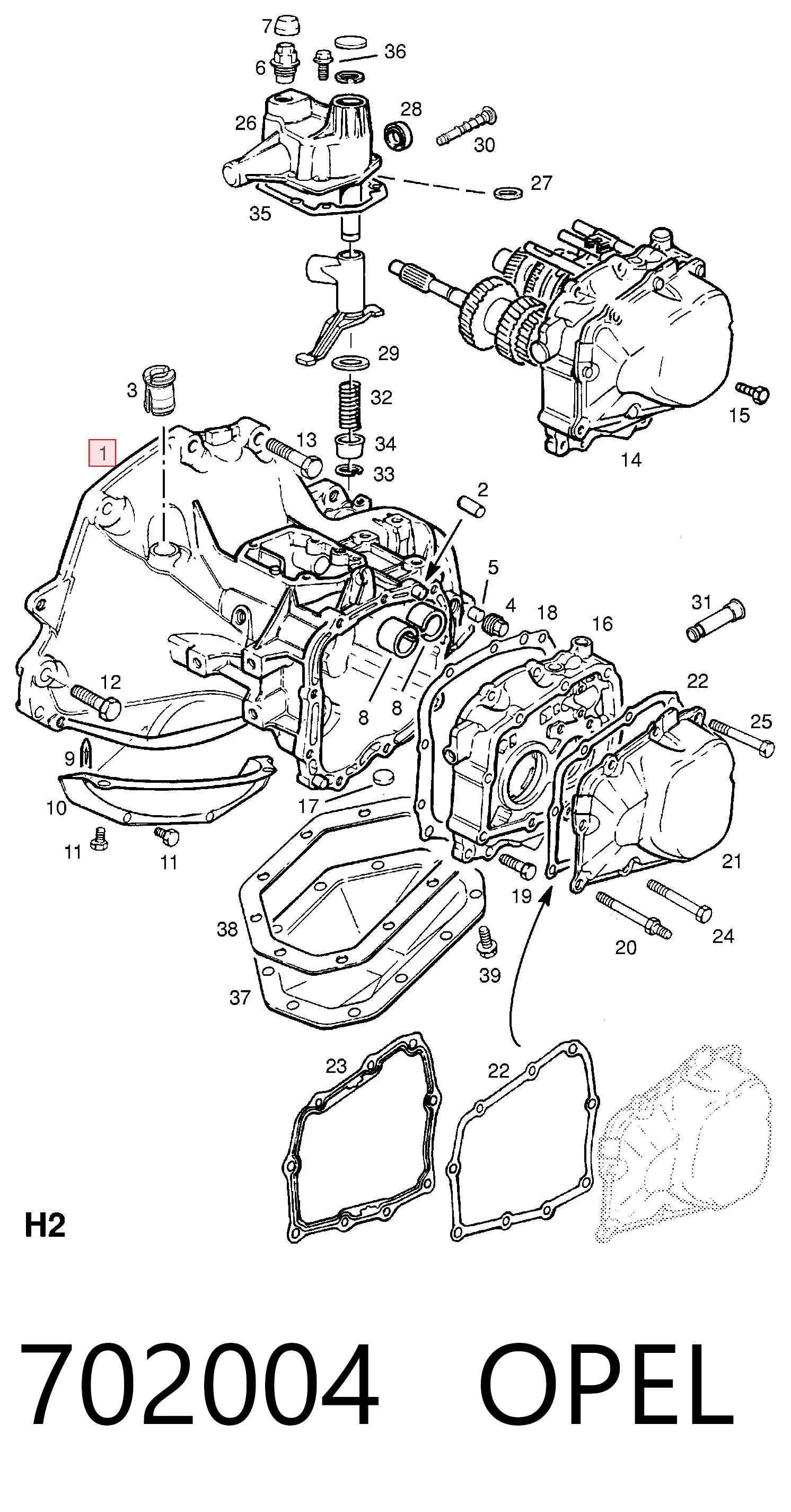 КПП в сборе на Opel Astra F 51, 52, F35, M35