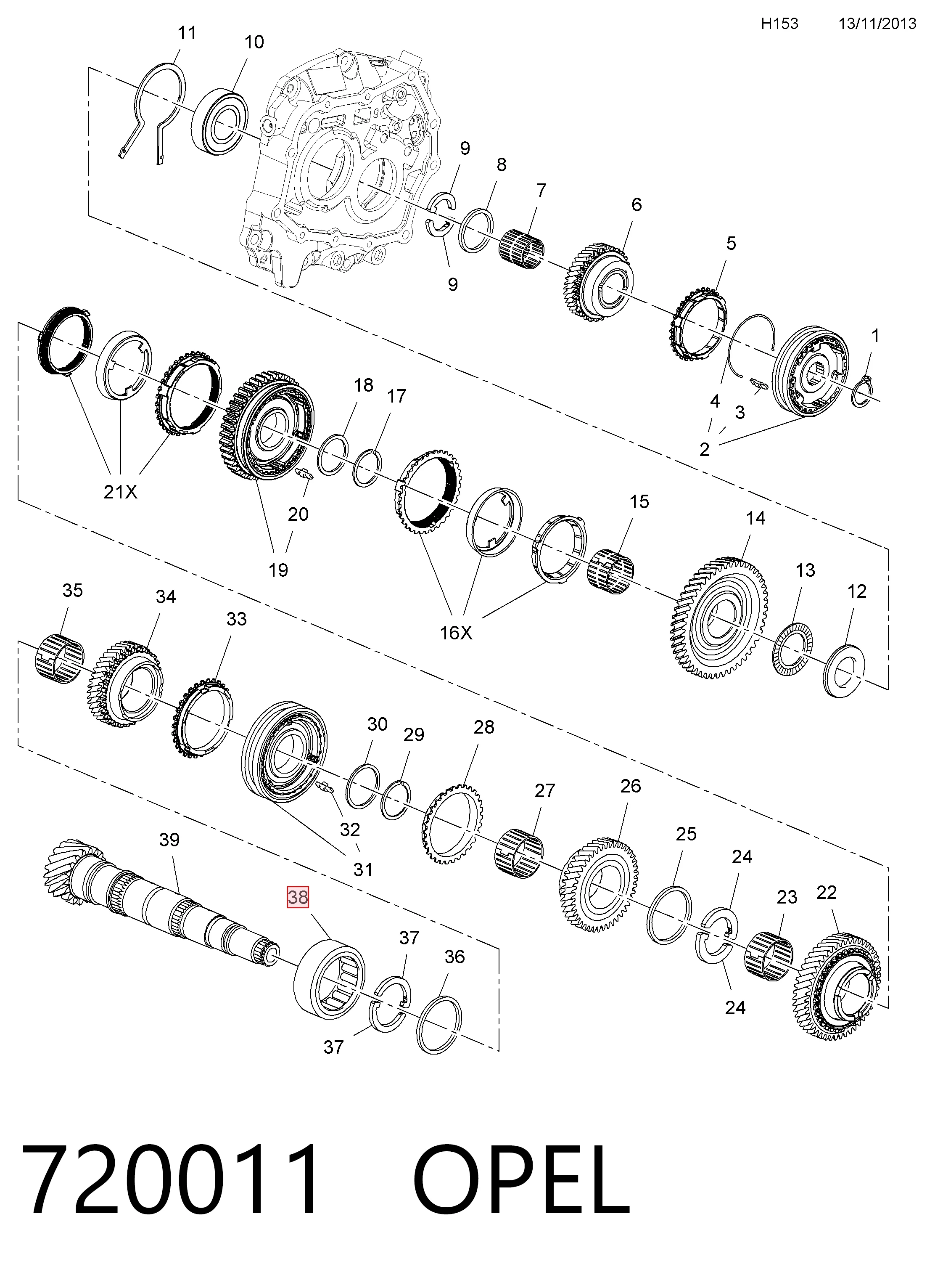 Подшипник первичного вала КПП Chevrolet Evanda седан (V200) (2003 - 2006) цена, от 12.61 USD