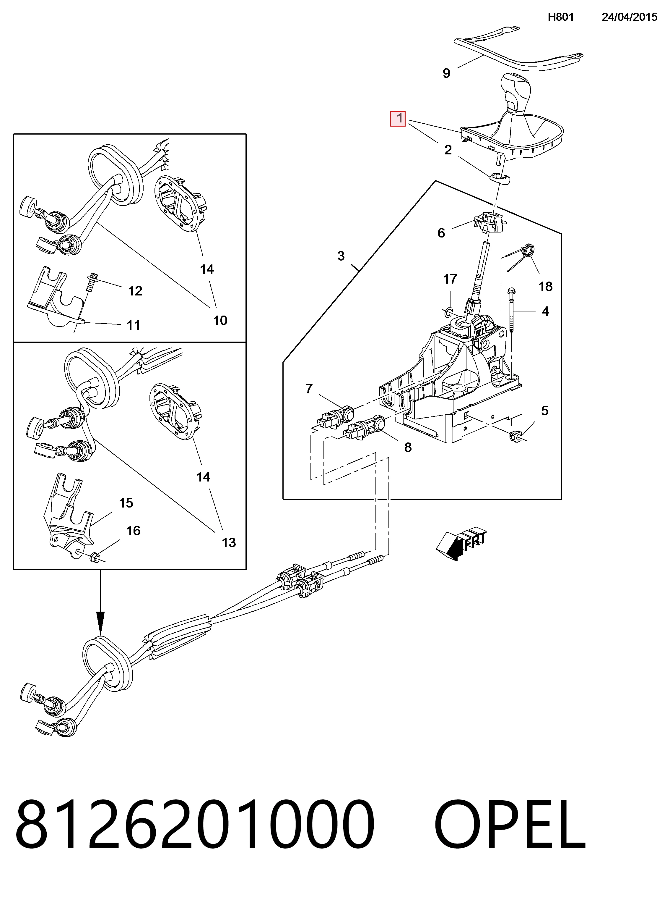 Ручка КПП 55501053 Peugeot/Citroen