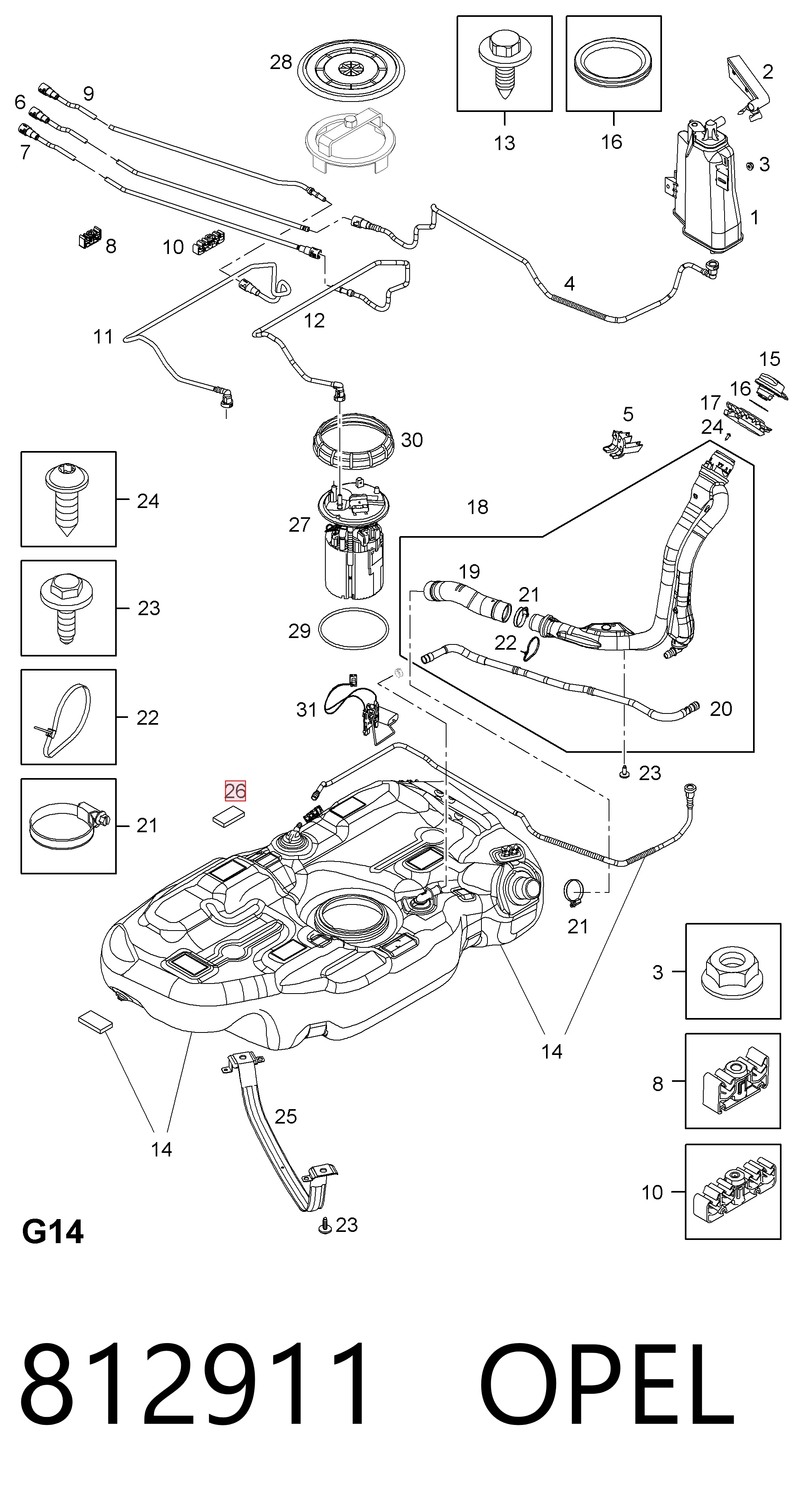 812911 Opel Колодки тормозные дисковые комплект