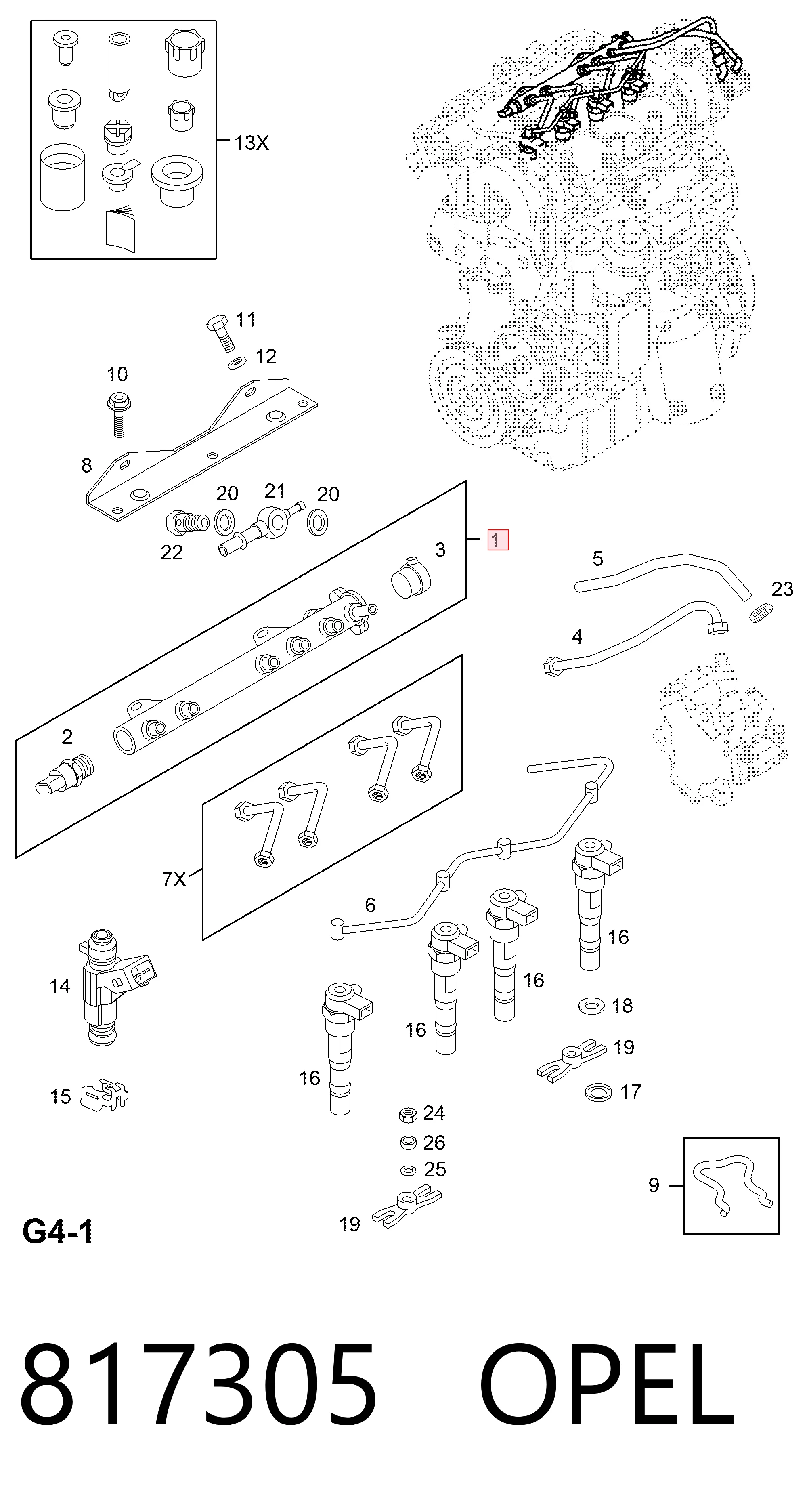 Распределитель топлива (рампа) 0445214044 General Motors