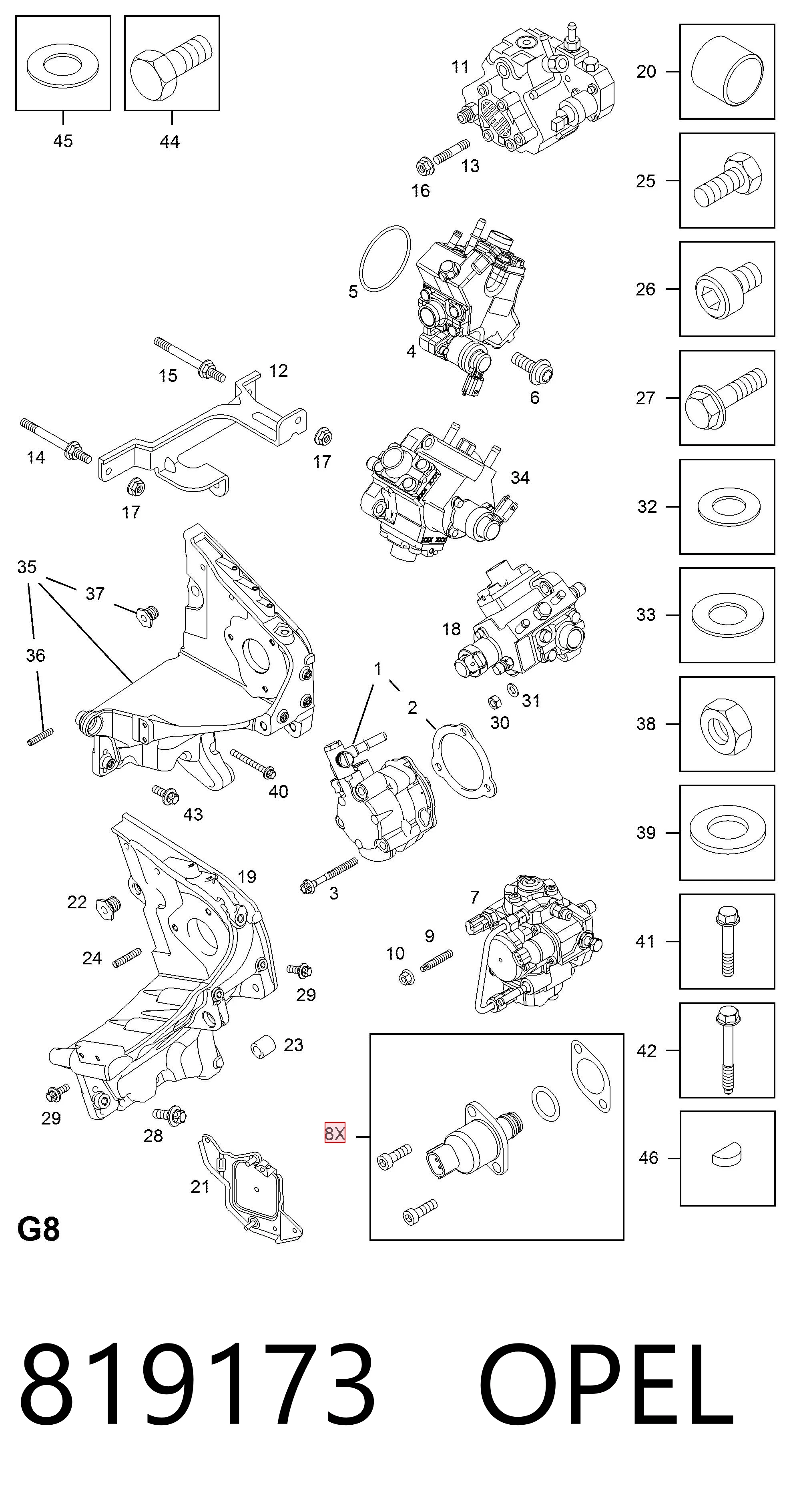 819173 Opel Редукционный клапан ТНВД