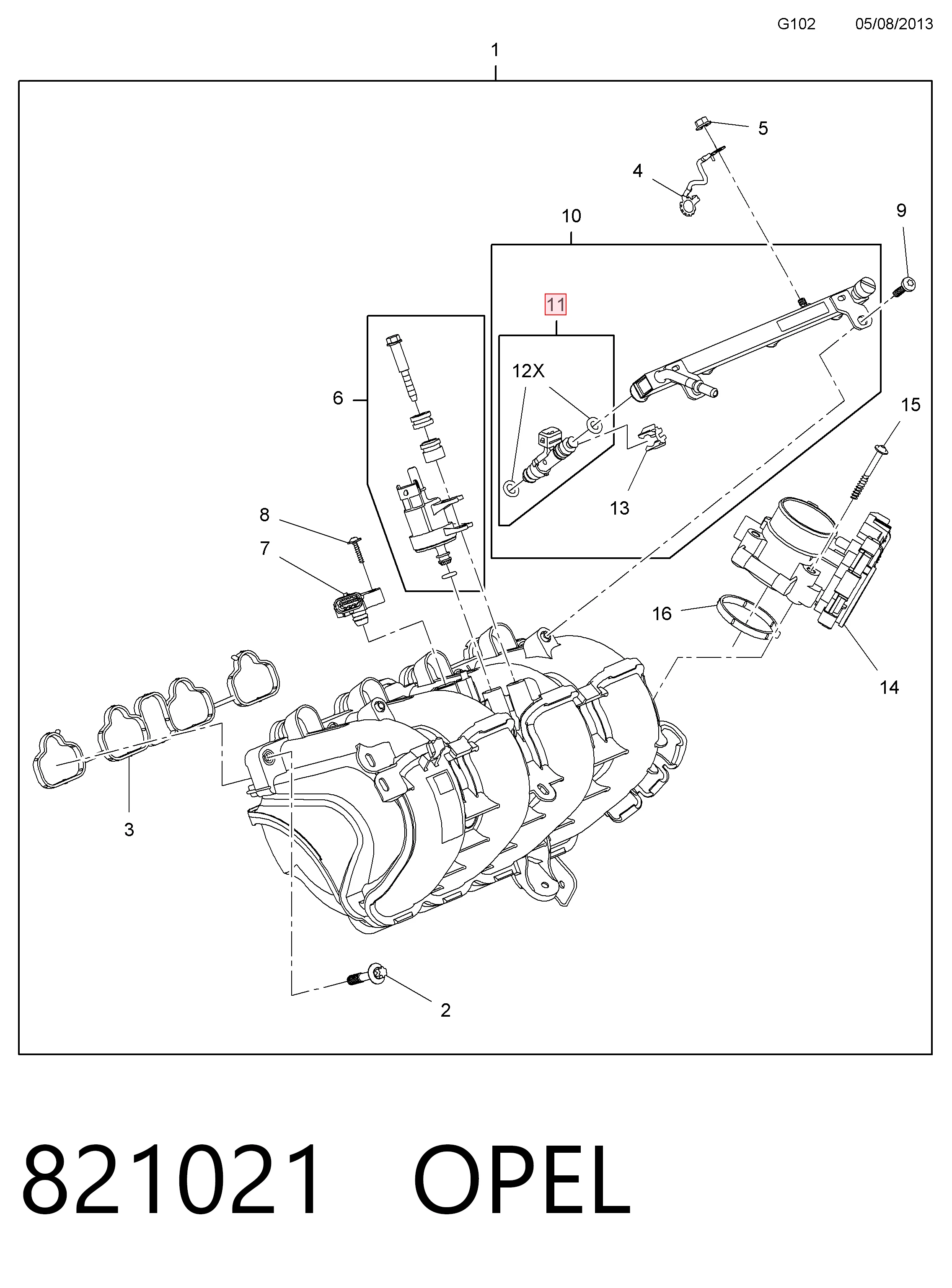 55565481 Opel Топливные форсунки
