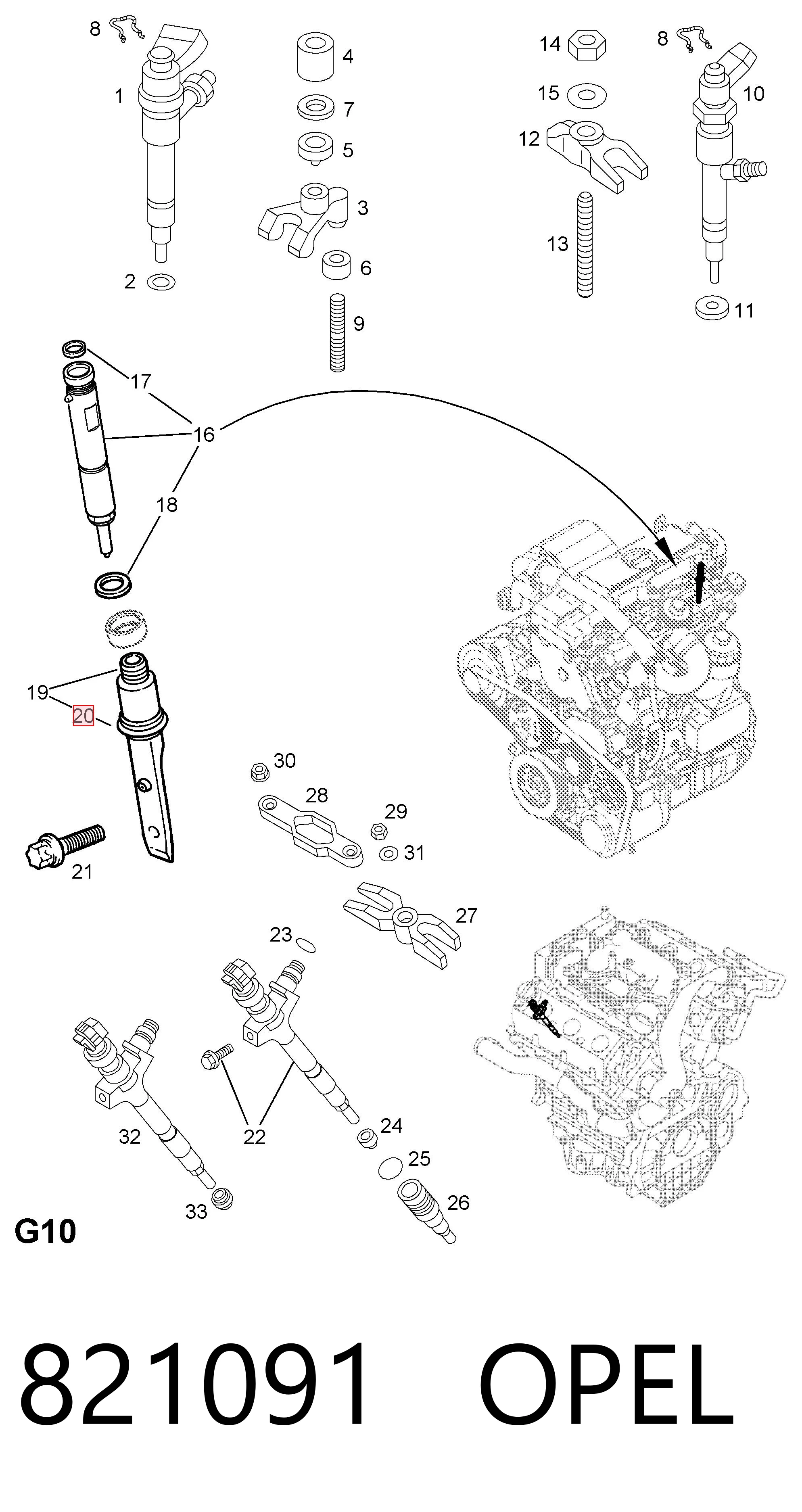 821091 Opel Кольцо форсунки инжектора посадочное