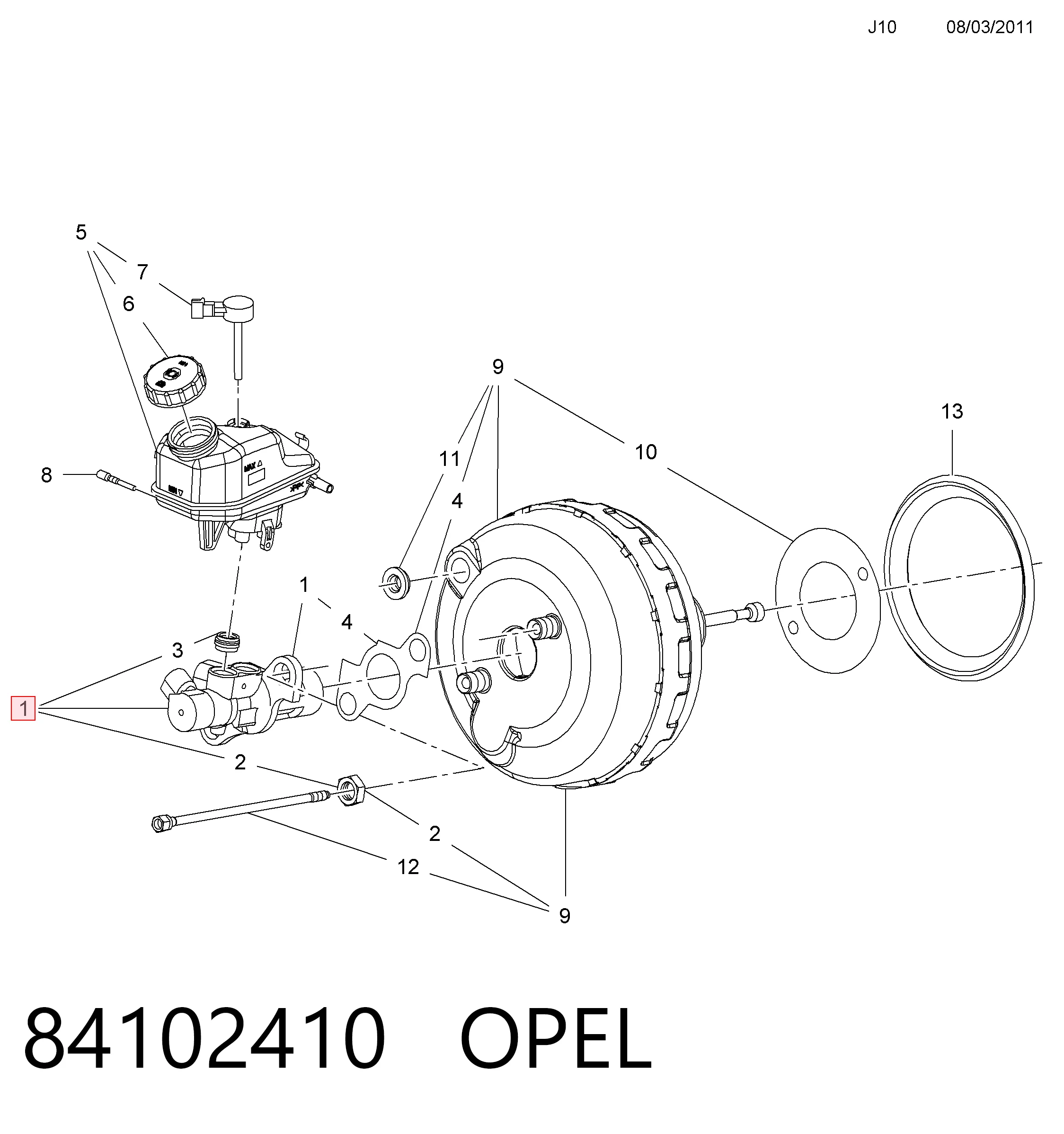 Цилиндр главный тормоза (гидротормозов) General Motors 13286446 цена, от 14.03 USD