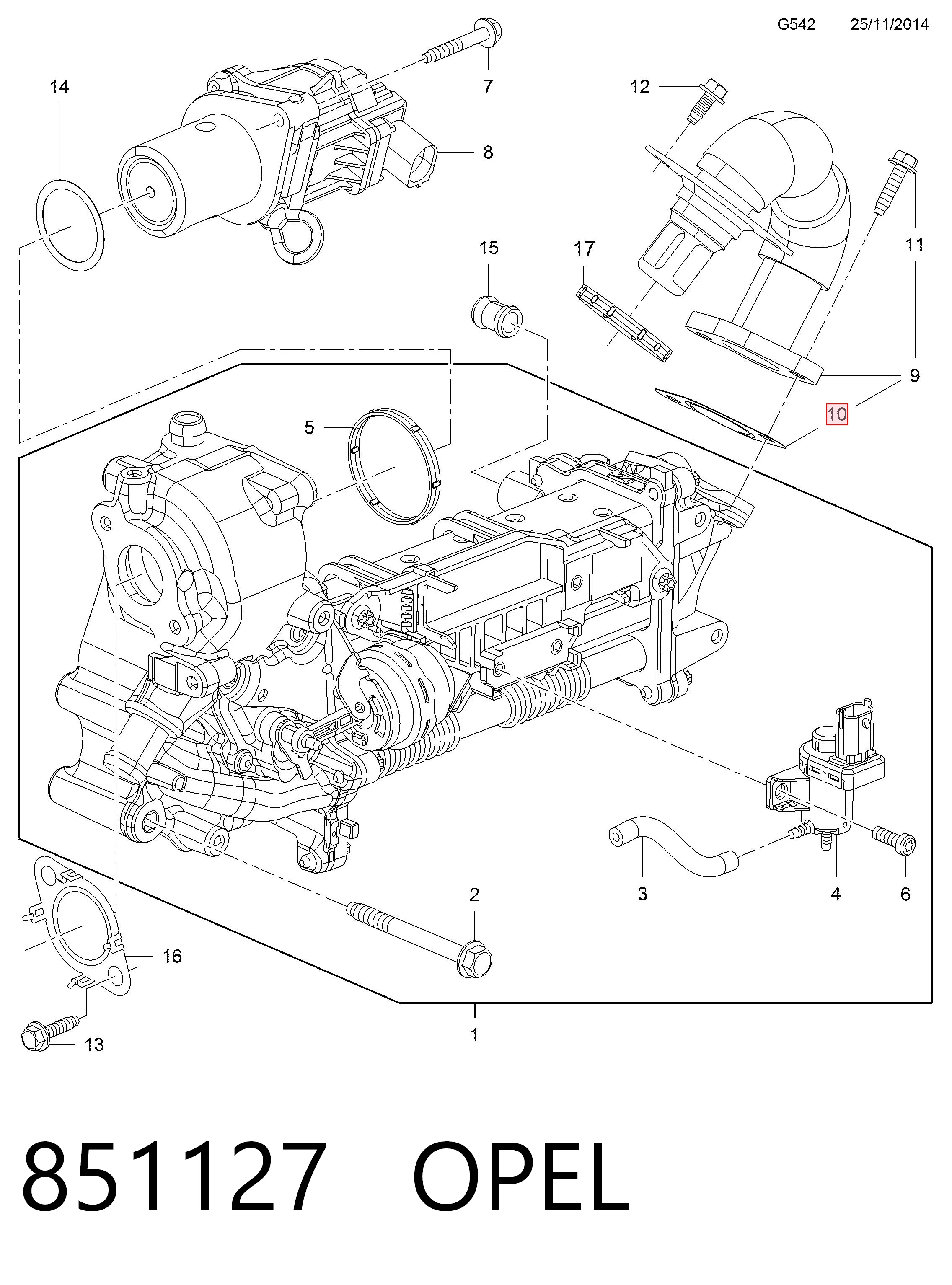 55575360 Peugeot/Citroen Прокладка EGR клапана рециркуляции