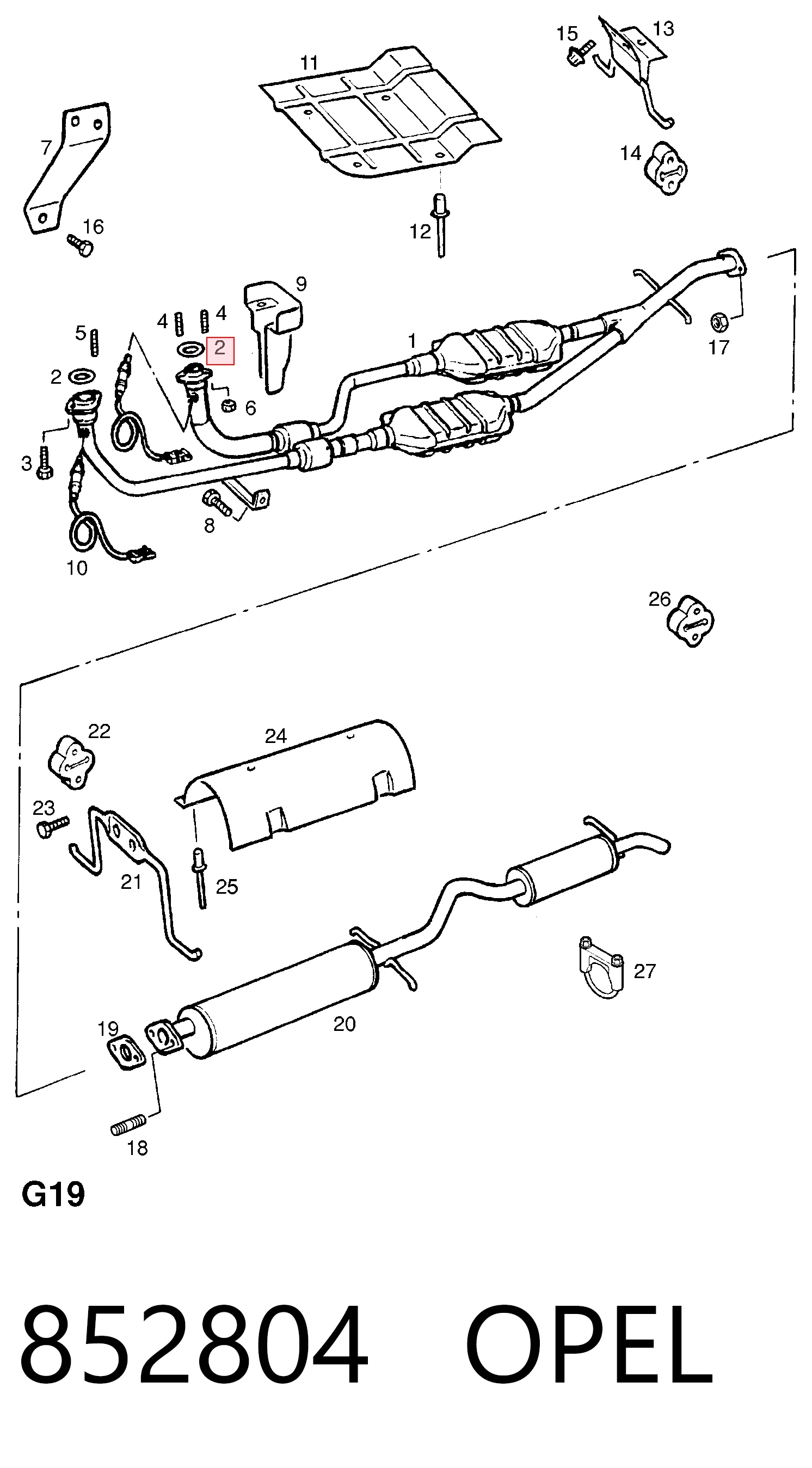 852804 Opel Прокладка штанов