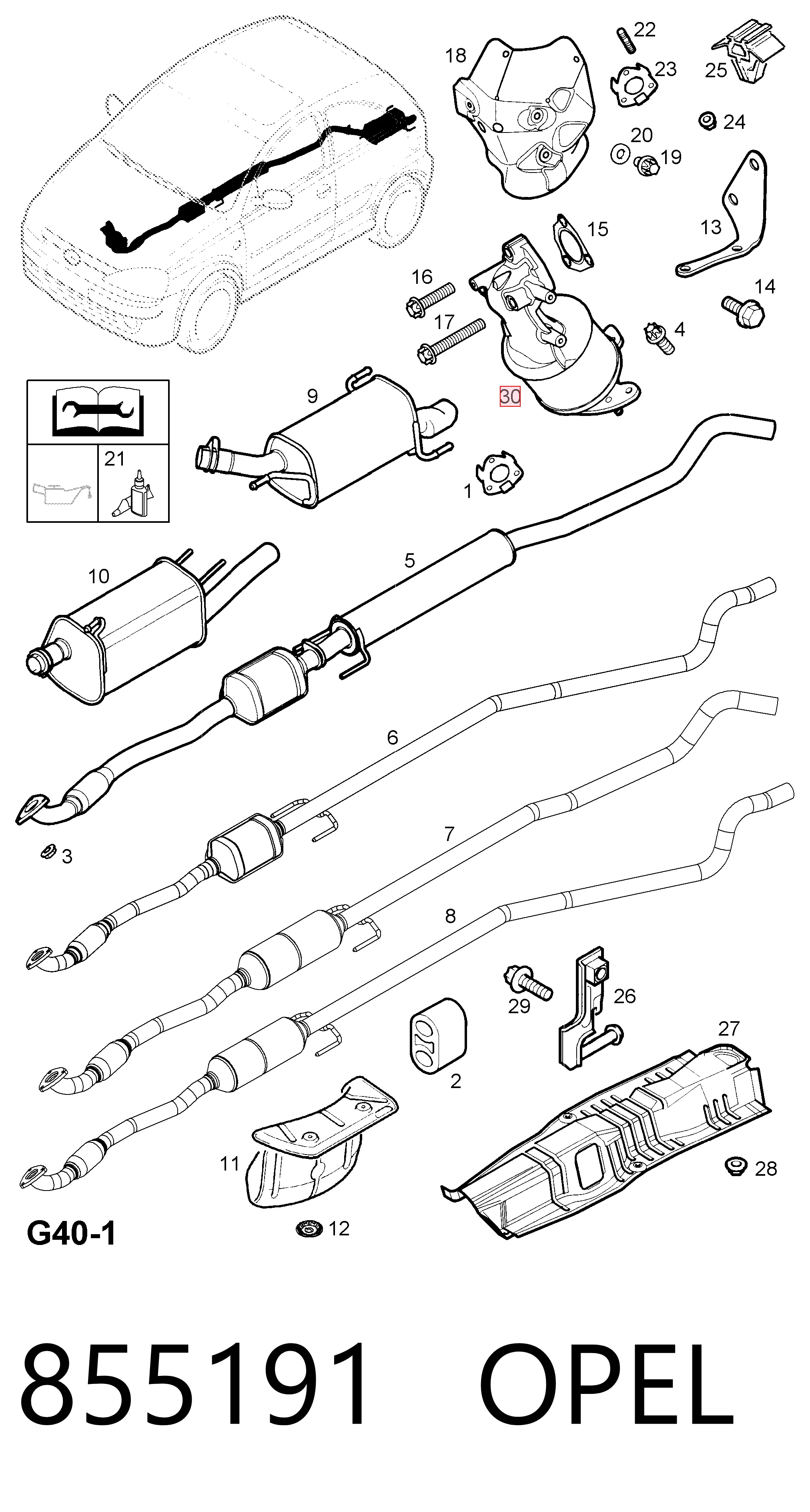 855191 Opel Конвертор-катализатор