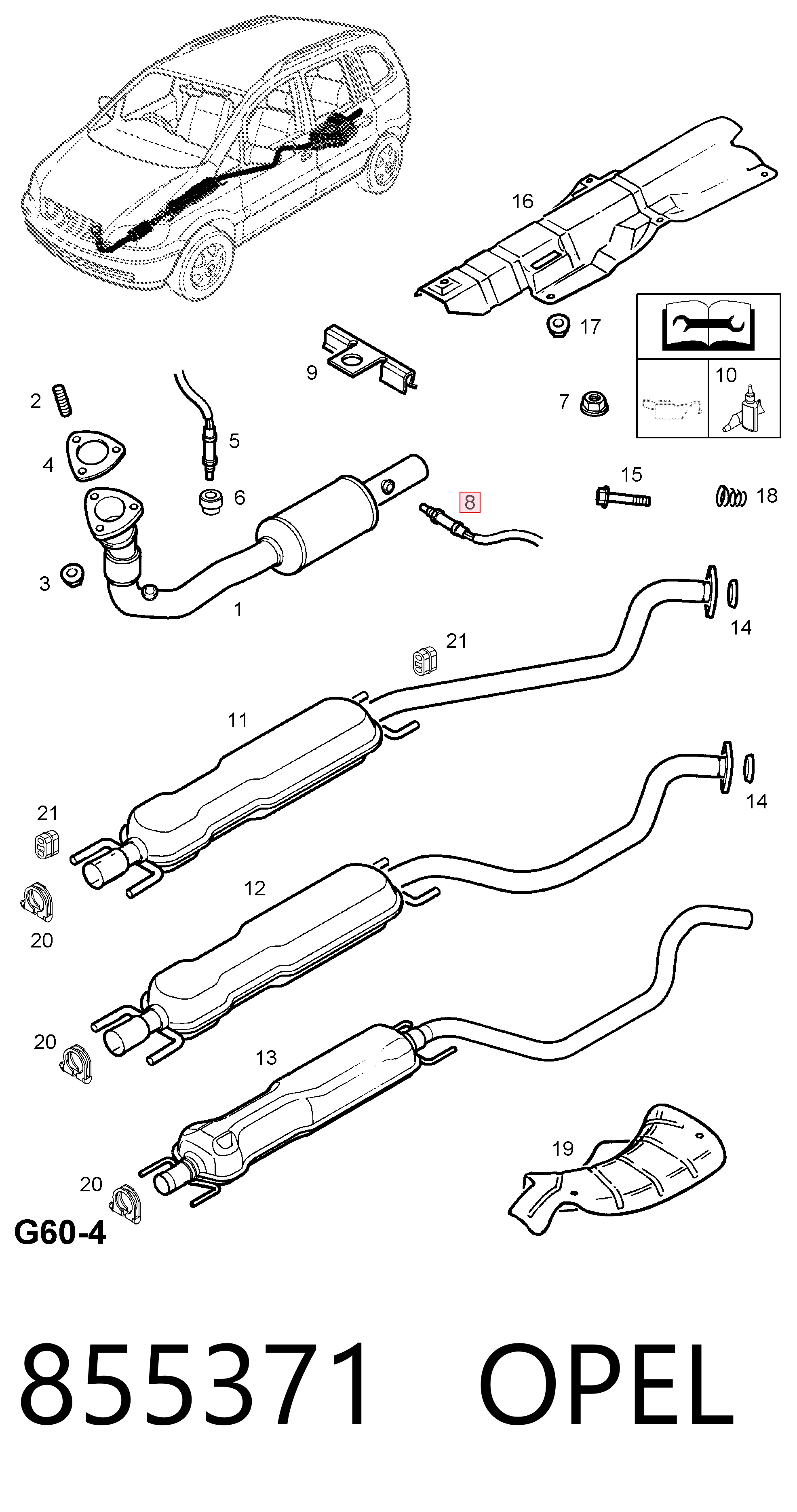 Датчик кислорода после катализатора OSM115 Magneti Marelli